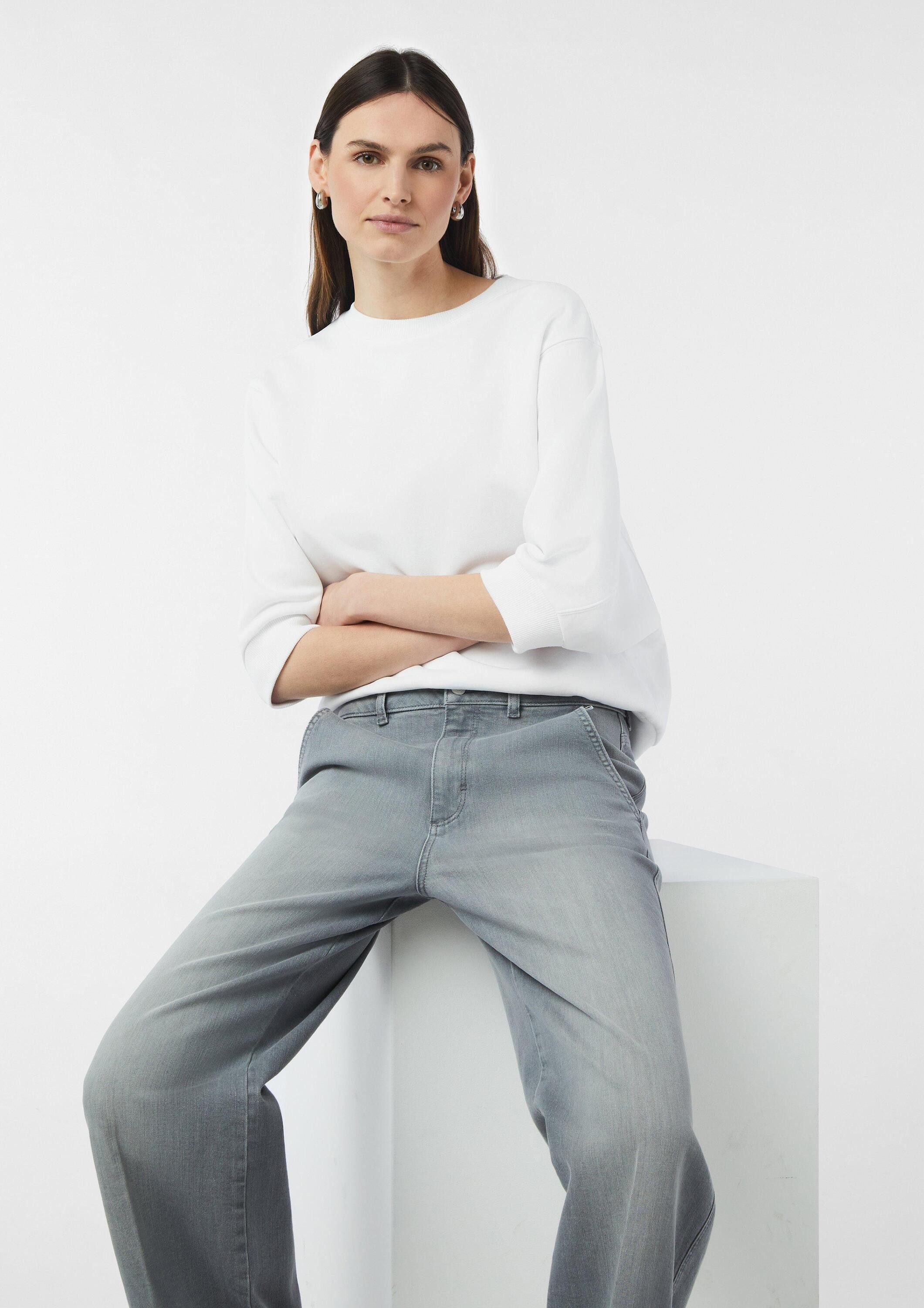 comma Sweatshirt Sweatshirt Sweatshirt im Relaxed Fit mit weiten 3/4-Ärmeln