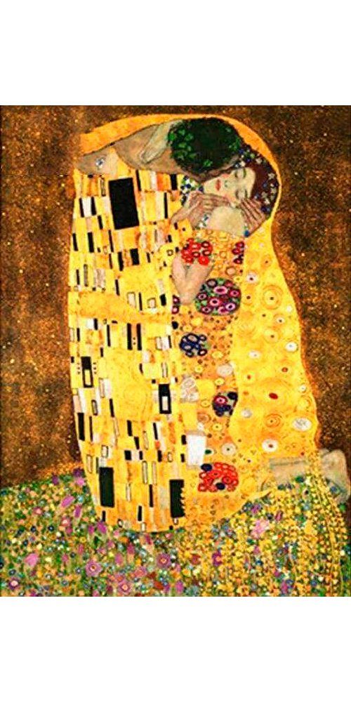 VBS Malvorlage Раскрась по номерам Klimt Der Kuss, 40 cm x 50 cm auf Keilrahmen