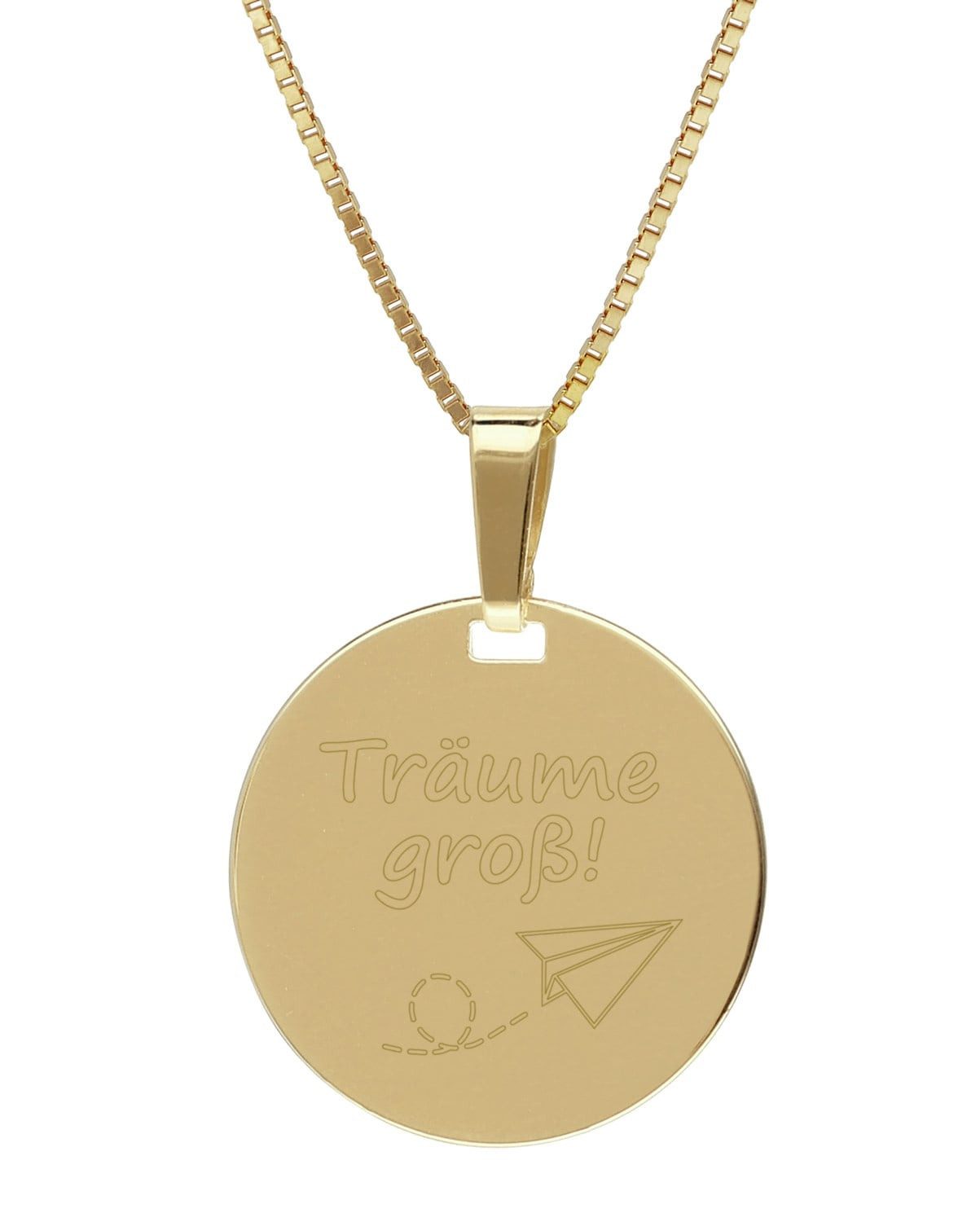 trendor Kette mit Anhänger Glücksbringer und Talisman Träume groß Goldfarben