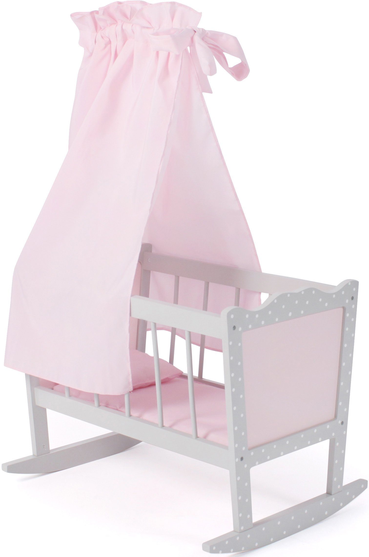 CHIC2000 Puppenwiege, mit Himmel, Stoff-Einhang, Bettdecke & Kopfkissen günstig online kaufen