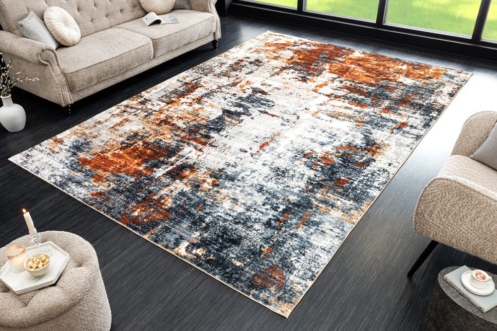 riess-ambiente Designteppich MODERN ART 230x160cm grau kupfer · moderner Kurzflor-Teppich, rechteckig, Höhe: 8 mm, Wohnzimmer · Fußbodenheizung-geeignet · Indoor · Grafikmuster
