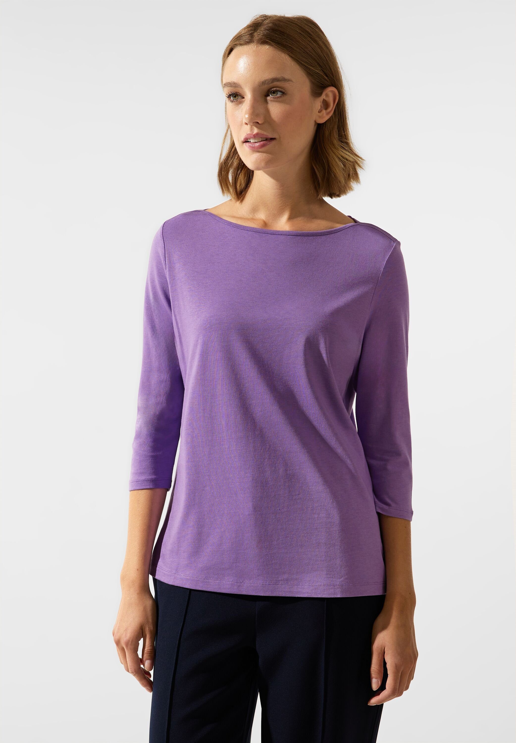 STREET ONE 3/4-Arm-Shirt aus softem Materialmix