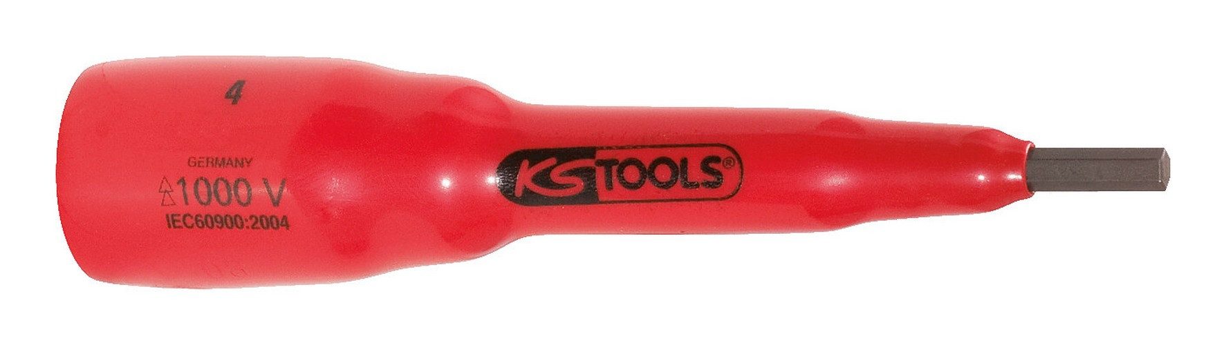 KS Tools Sechskant-Bit, 3/8" Stecknuss m. Schutzisolierung f. Innensechskant-Schrauben, 4