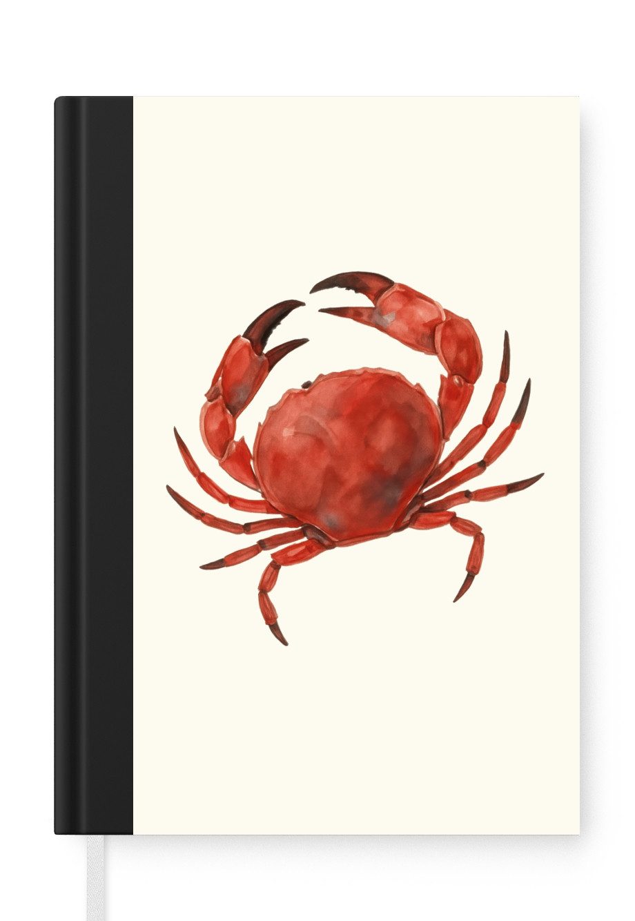 MuchoWow Notizbuch Krabbe - leuchtend rot - Beine, Notebook, Notizblock a5, Tagebuch, Journal Liniert