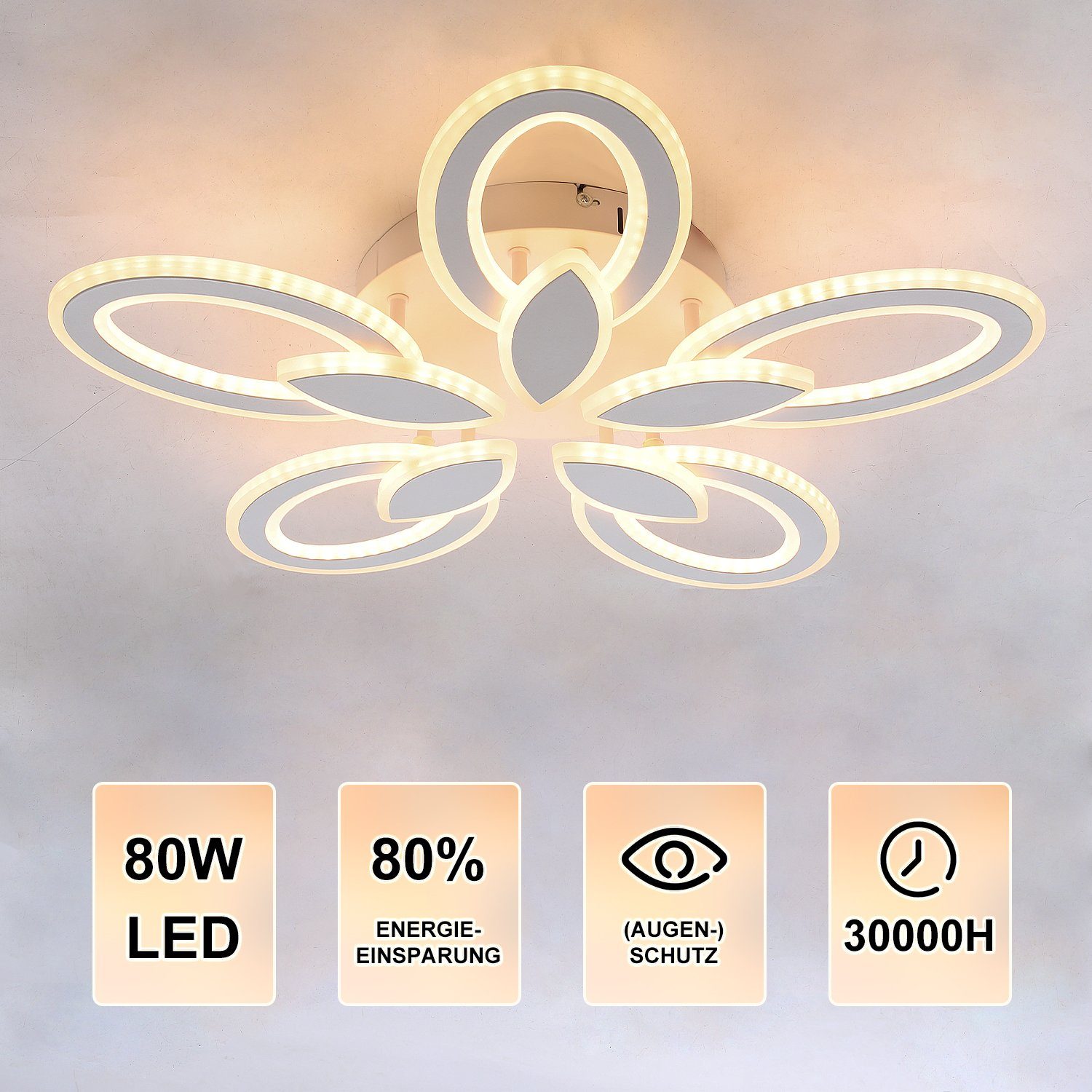 LETGOSPT Deckenleuchte Moderne LED Deckenleuchte Dimmbar günstig online kaufen