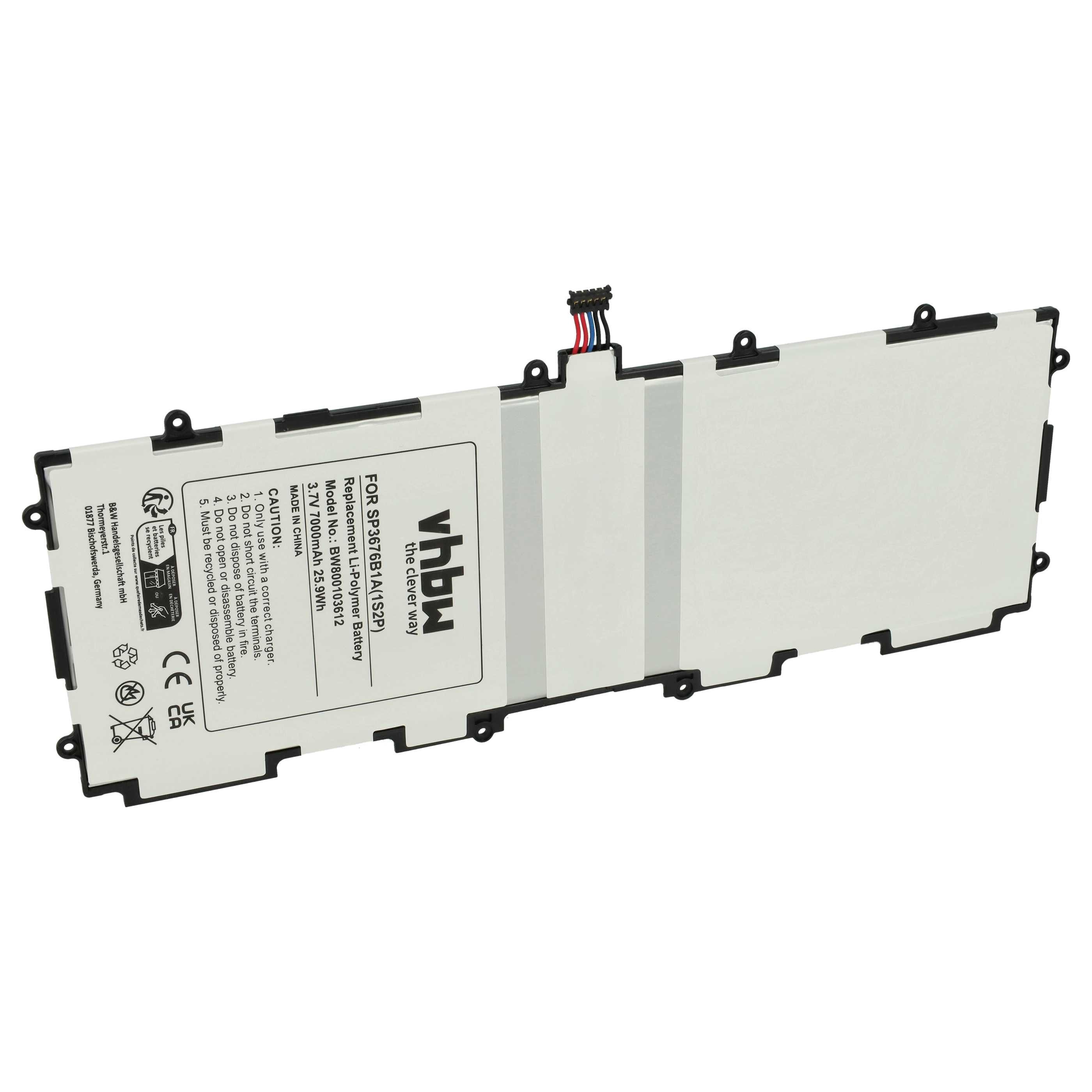 vhbw Akku Ersatz für Samsung SP3676B1A, SP3676B1A(1S2P) für Tablet / Tablet-Akku Akku Li-Polymer 7000 mAh (3,7 V, 1 St), Leistungsfähiger Austausch-Akku für Ihren Tablet-Computer