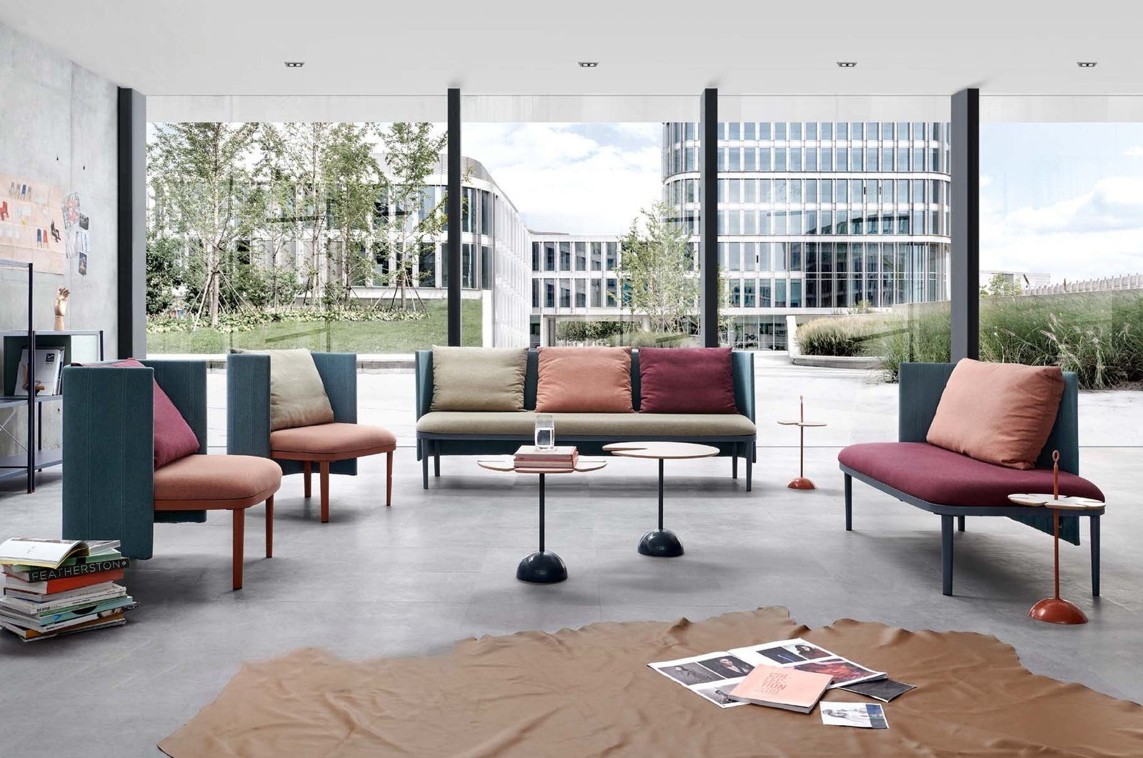 JVmoebel Sofa Set Sofa Set 3+1+1+Chaiselounge Sofas Komplett 4tlg. Büro Einrichtung, Made in Europe