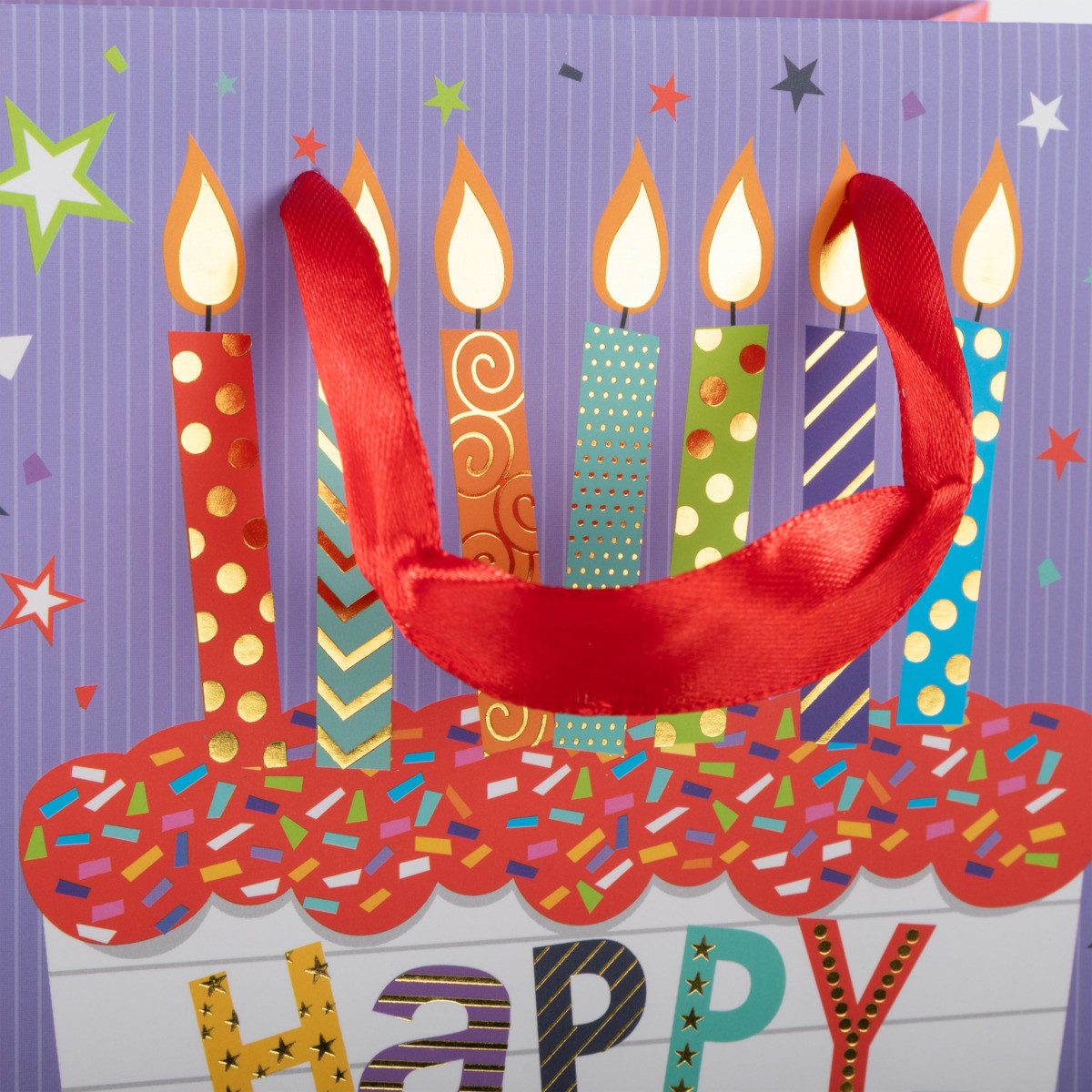 Idena Tragetasche Geschenktasche - Geburtstag, Kerzen, 16 x 16 x 9 cm, 210g/m² – Bild 3 von 5
