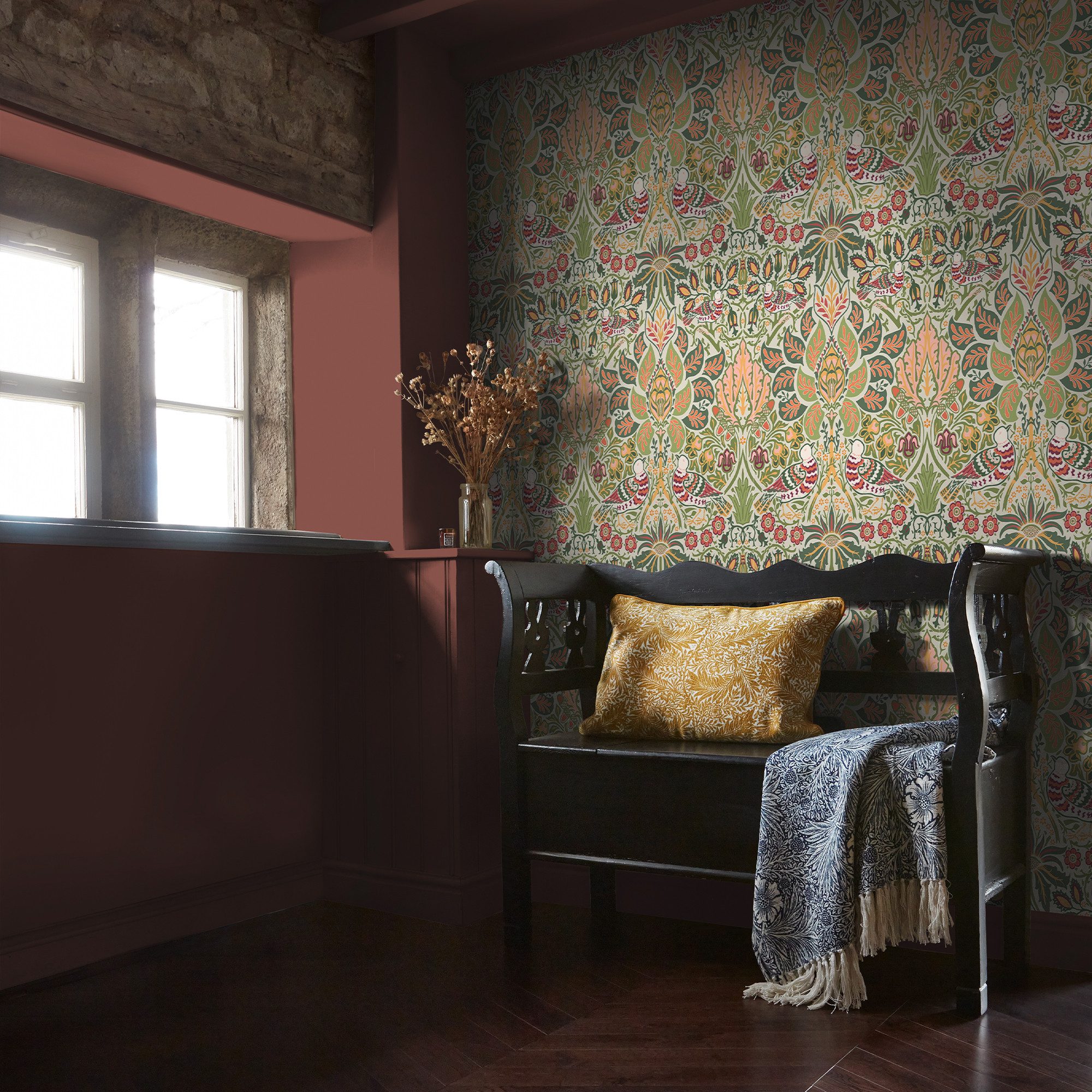 WILLIAM MORRIS AT HOME Vliestapete Dove & Rose Olive, glatt, Motiv, (1 St), Design Tapeten