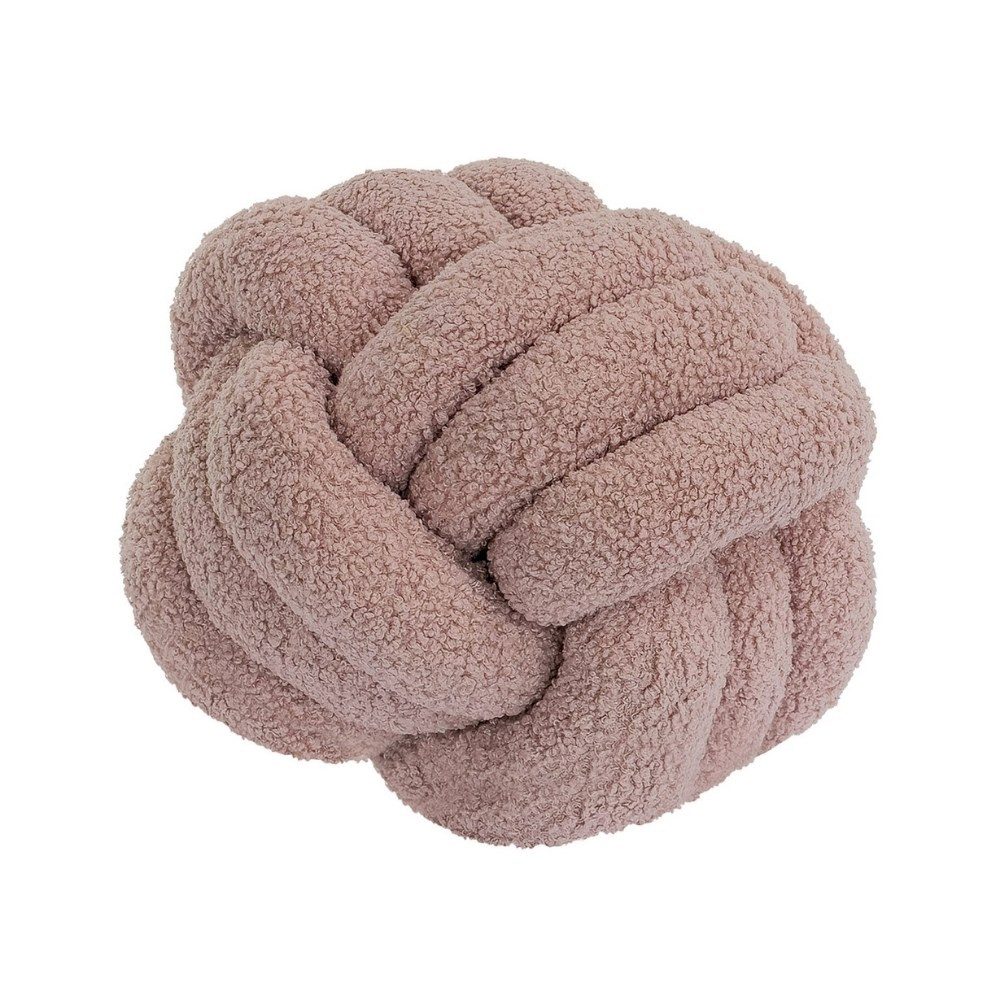 REALLaxx Dekokissen Knotenkissen, runder Knotenball, 25cm, Zierkissen mit modernem Teddy-Bezug