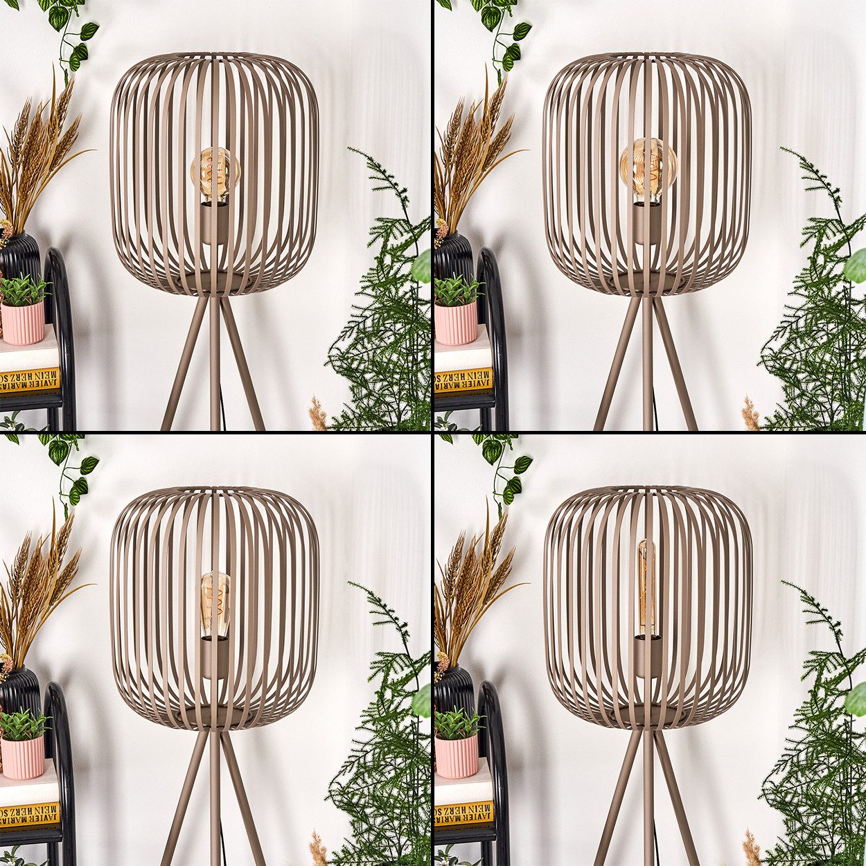 hofstein Stehlampe Stehlampe aus Metall in Sandfarben/Beige mit Fußschalter günstig online kaufen