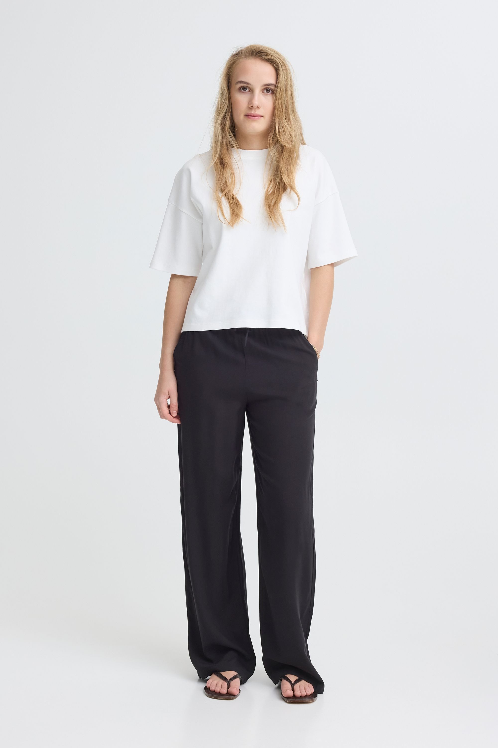 OXMO Relaxhose OXElvy Leichte Stoffhose aus Viskose - Loose Fit