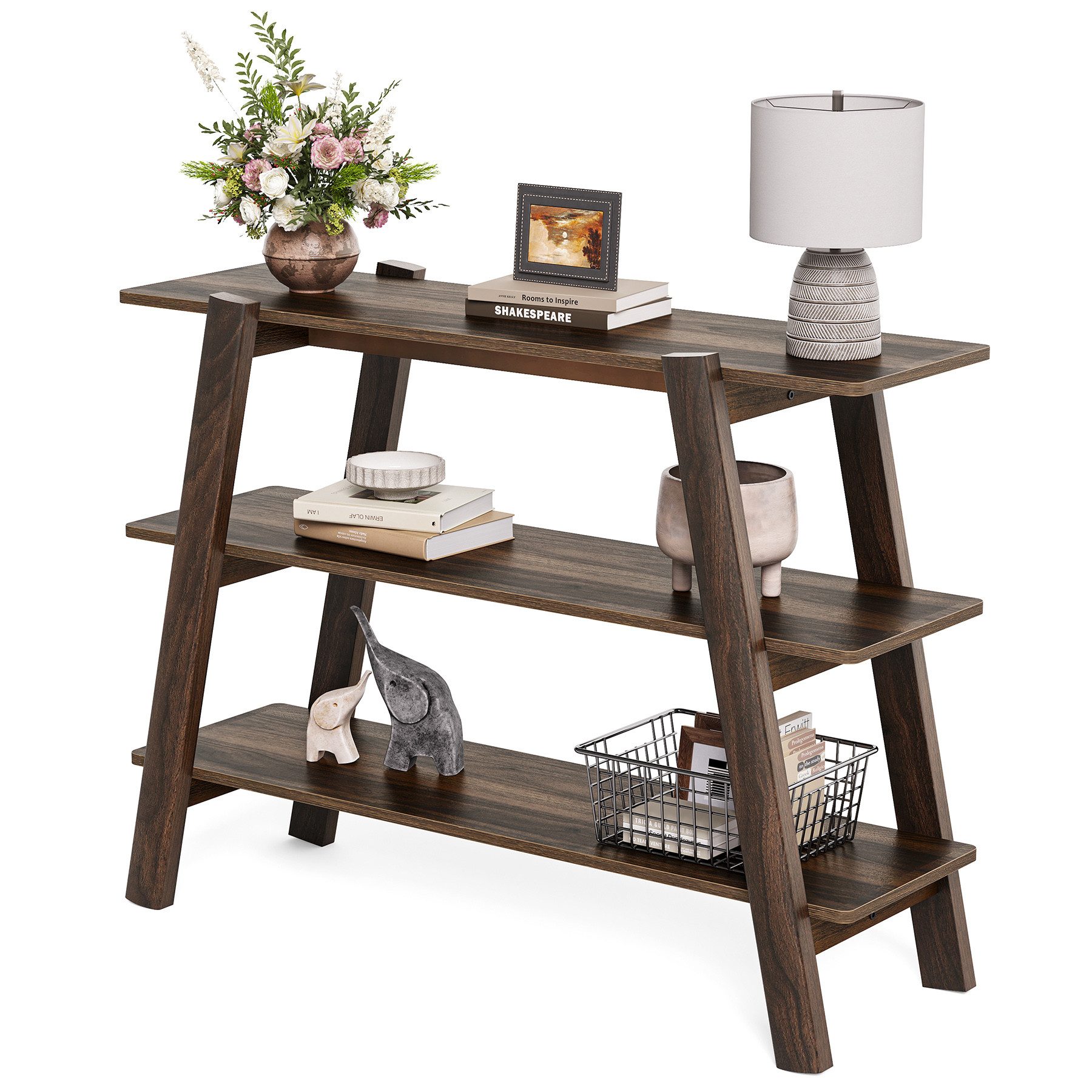 Tribesigns Konsolentisch Schmal Консольные столы, 3-stufiger Sofatisch mit offenen Ablagefächern