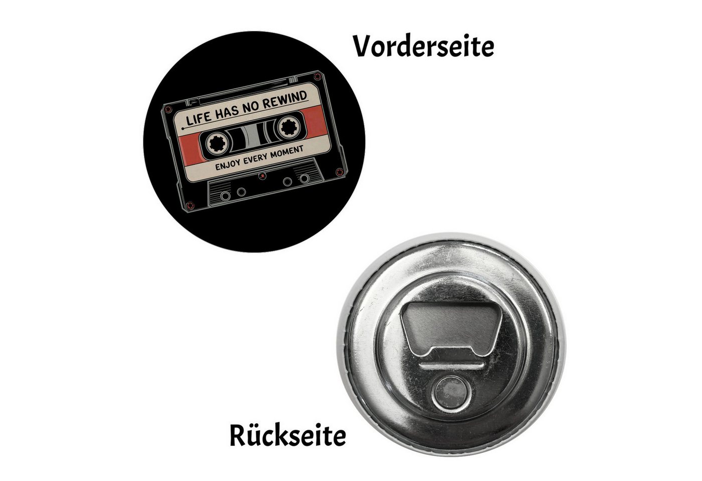 Thumbnail - speecheese Magnet Kassette Retro Magnet mit Flaschenöffner Life Has No Rewind