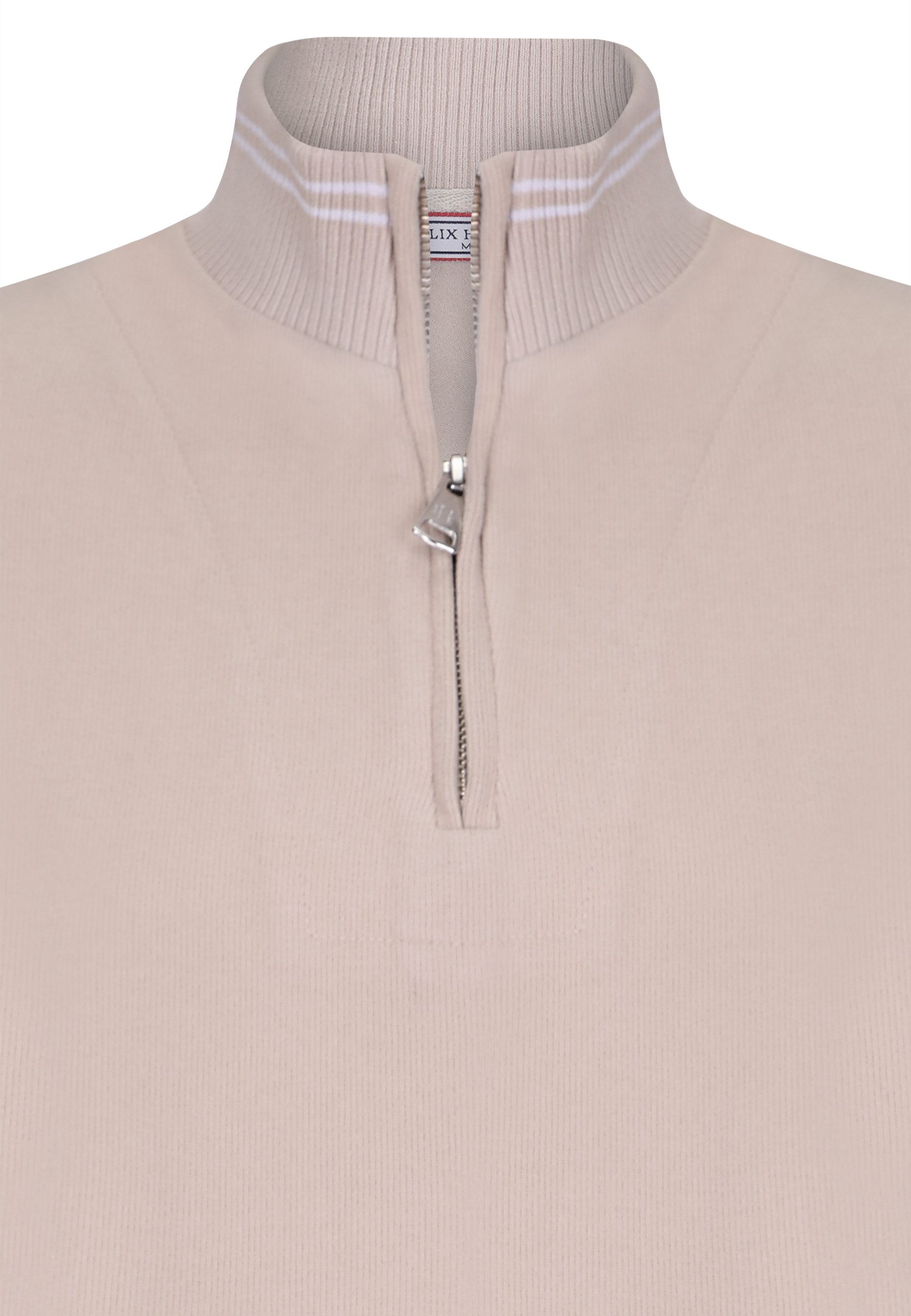 Felix Hardy Stehkragenpullover Strickpullover mit halbem Reißverschluss