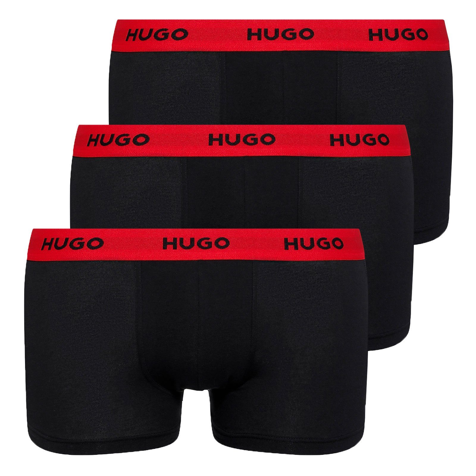 black Triplet am black HUGO black Trunk 3er 002 mit Pack / Markenschriftzug Bund Set) (3-St., umlaufendem /