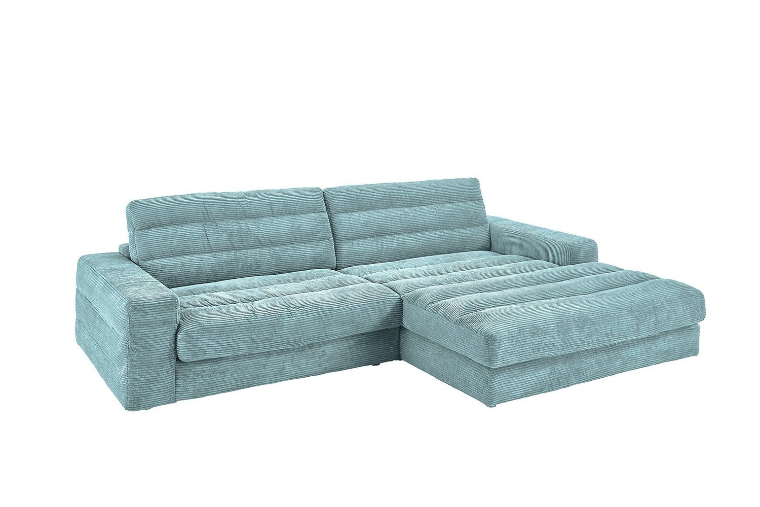 KAWOLA Ecksofa LANA, links rechts Farben od. Sofa versch. Größen Cord hellblau Recamiere versch. und