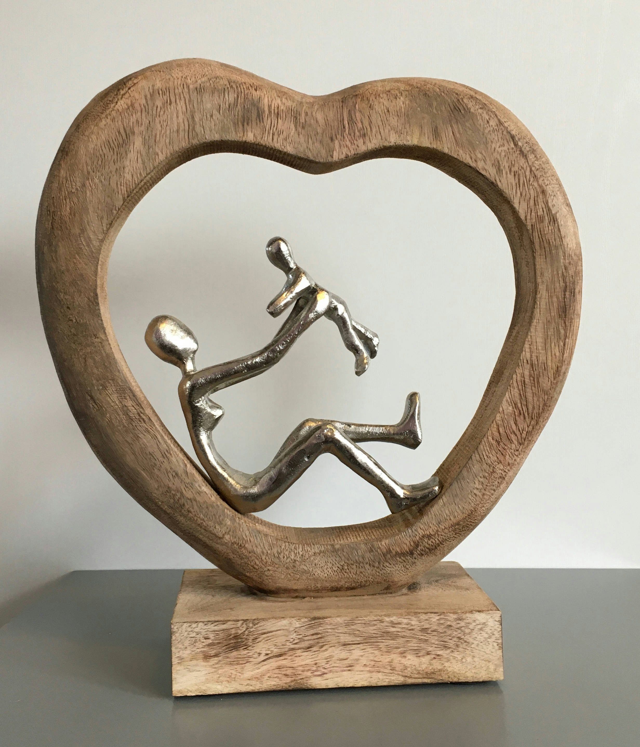 Bindung Wanddeko, Kind Tischdeko, Holz, 29x9x30cm, Dekoobjekt Skulptur Moritz Skulptur Fensterdeko, Mutter Holzdeko