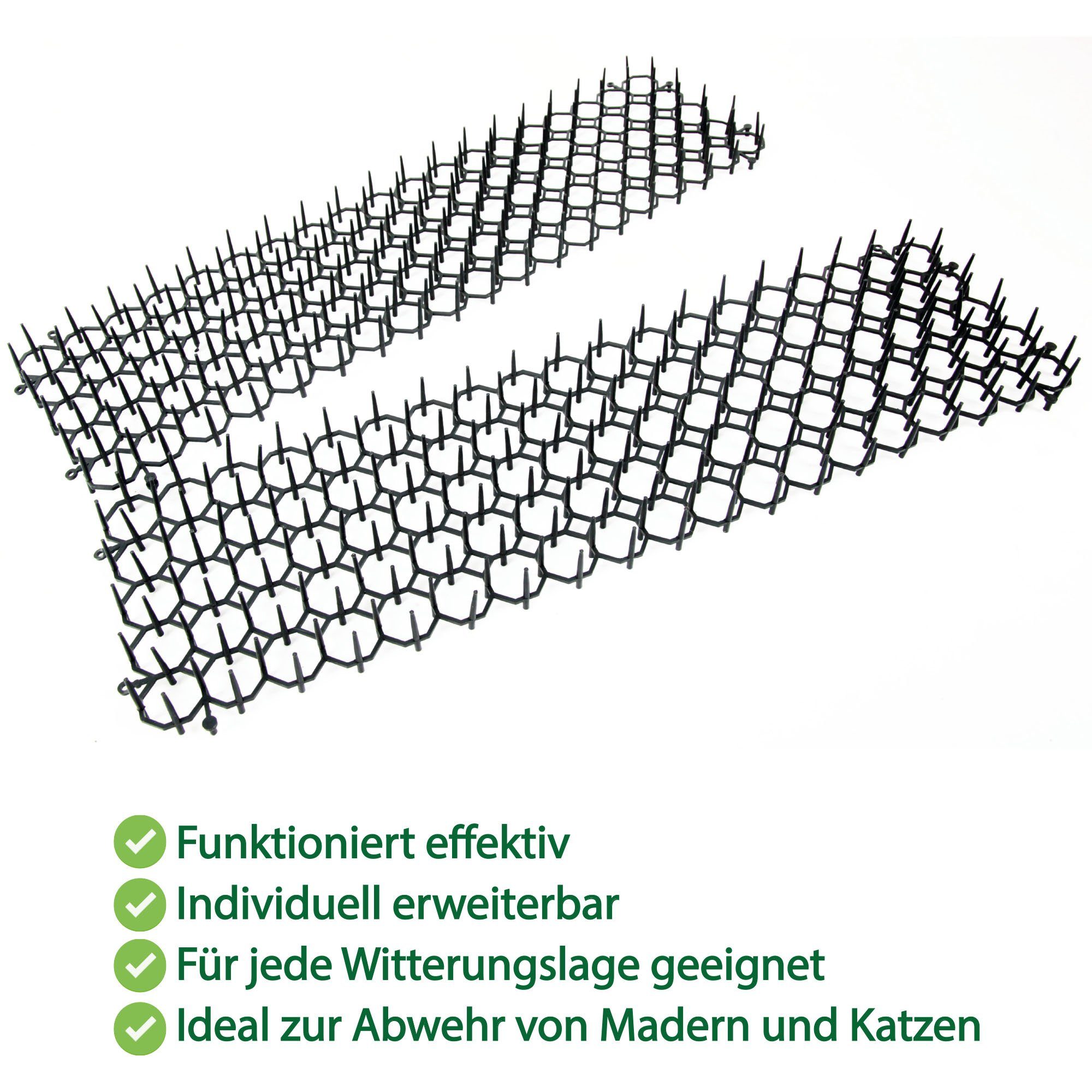 Bestlivings Dornengitter Tier Barriere, 50x13x3 cm, 2-St., 50x13x3cm (LxBxH) Katzen und Marder Schutz - Übersteigschutz Outdoor