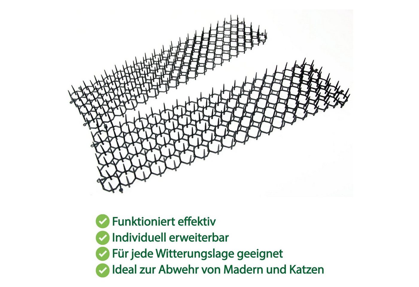 Thumbnail - Bestlivings Dornengitter Tier Barriere, 50x13x3 cm, 10-St., 50x13x3cm (LxBxH) Katzen und Marder Schutz - Übersteigschutz...