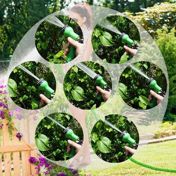 Grafner Gartenschlauch Gartenschlauch flexibel dehnbar 7,5m-45m inkl. 7 Funktionen Brause, dehnbar, (Stk, 1), Knickt während des Gebrauchs nicht ab, Kein verknoten, verdrehen