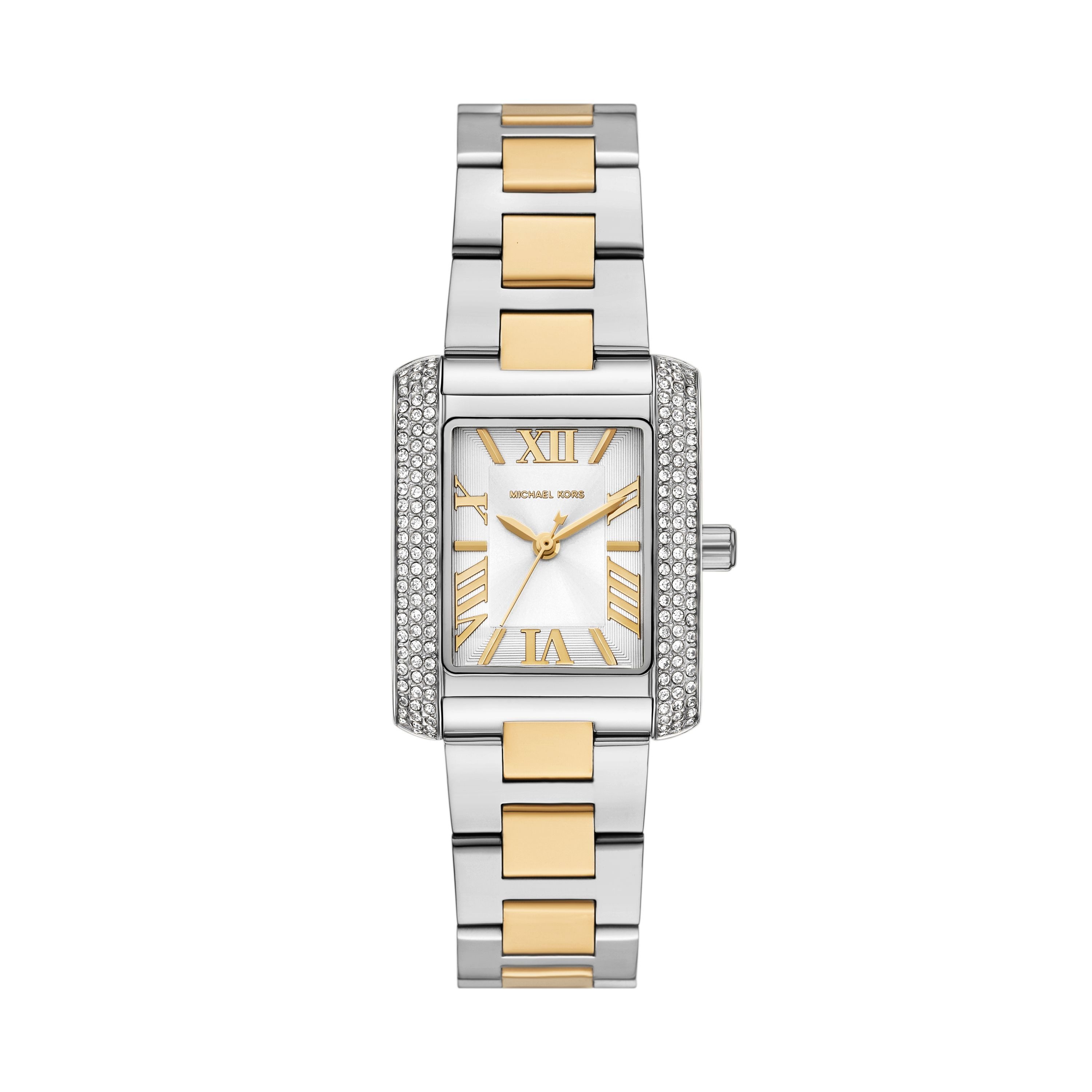 MICHAEL KORS Quarzuhr Emery MK7663, Armbanduhr, Edelstahlarmband, analog, Glassteine