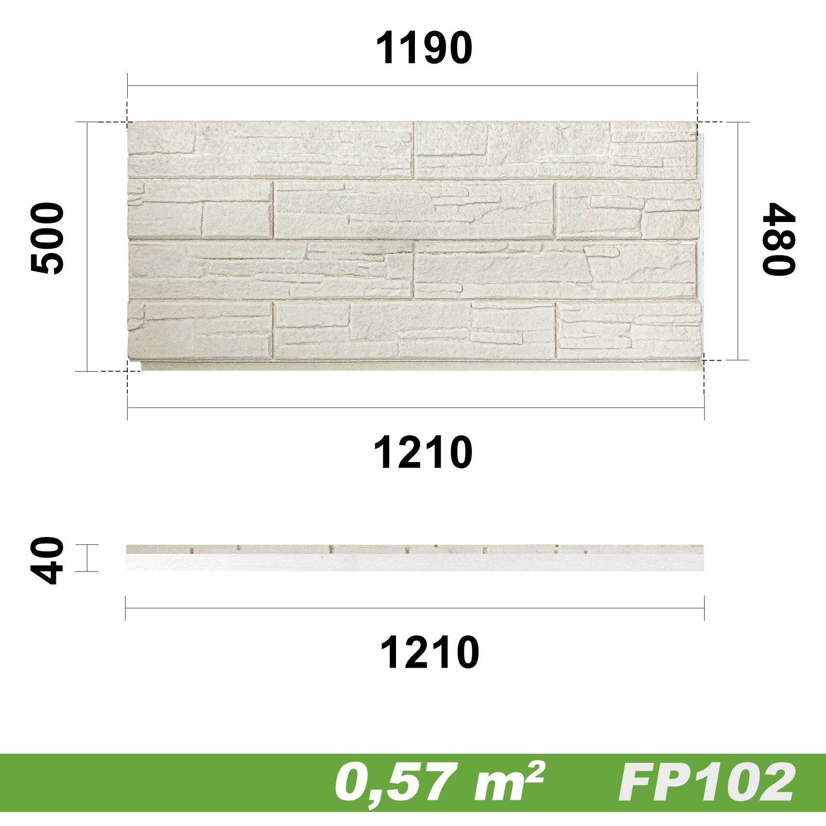 Hexim Wanddekoobjekt FP102 (Fassadenpaneele Steinoptik EPS günstig online kaufen