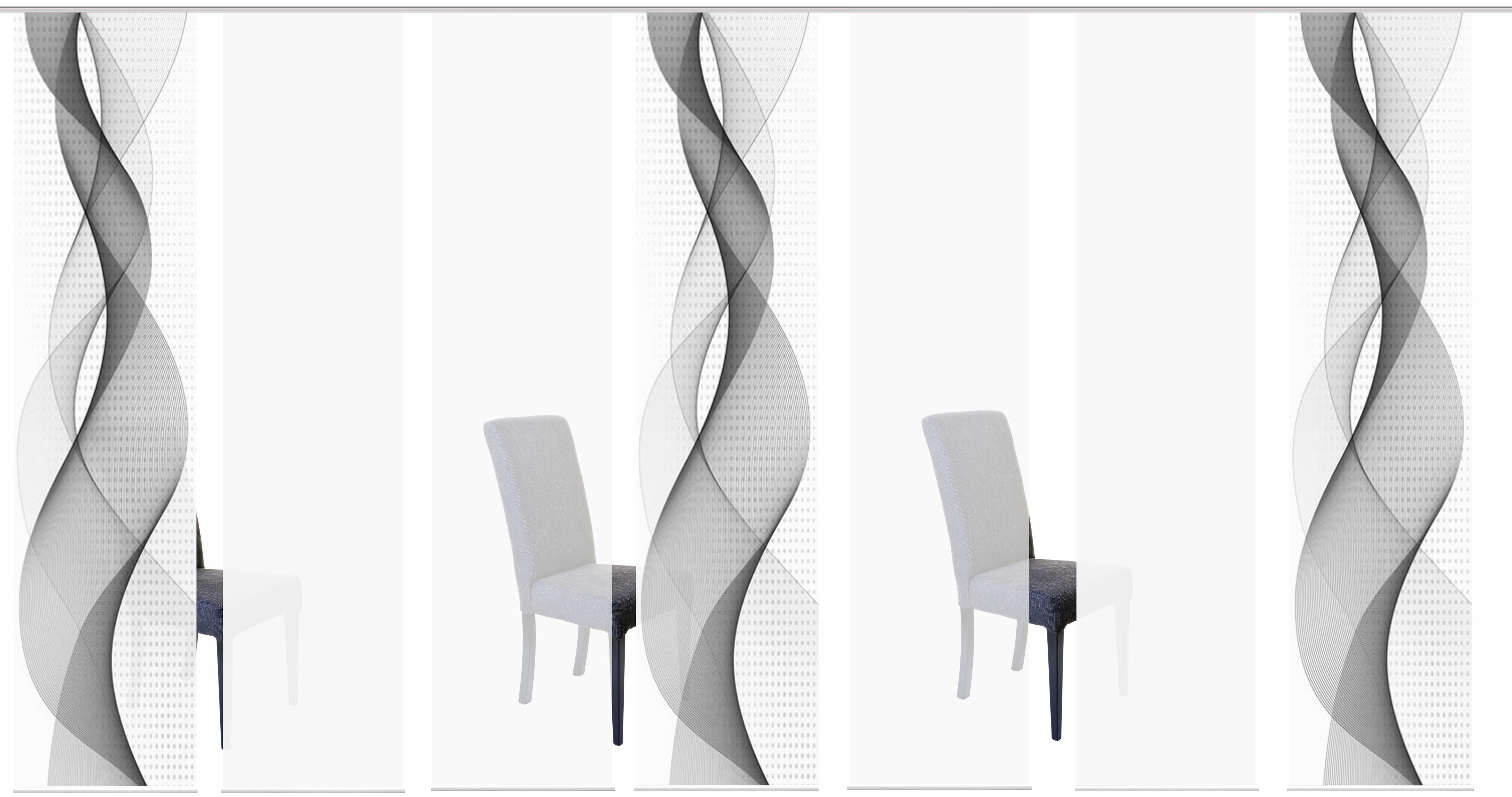 HOME WOHNIDEEN Schiebegardine OPALIA 7ER SET (7 St), Paneelwagen, halbtransparent, Microfaser, HxB: 245x60