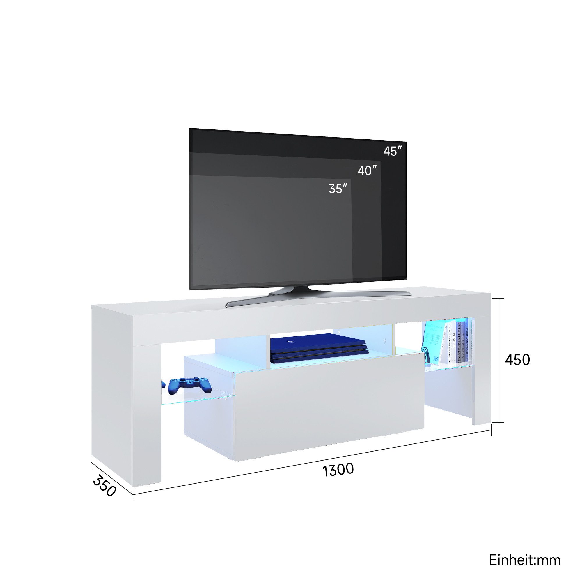SONNI Lowboard Lowboard TV Board, Der moderne TV-Schrank, Weiß/Schwarz TV L günstig online kaufen