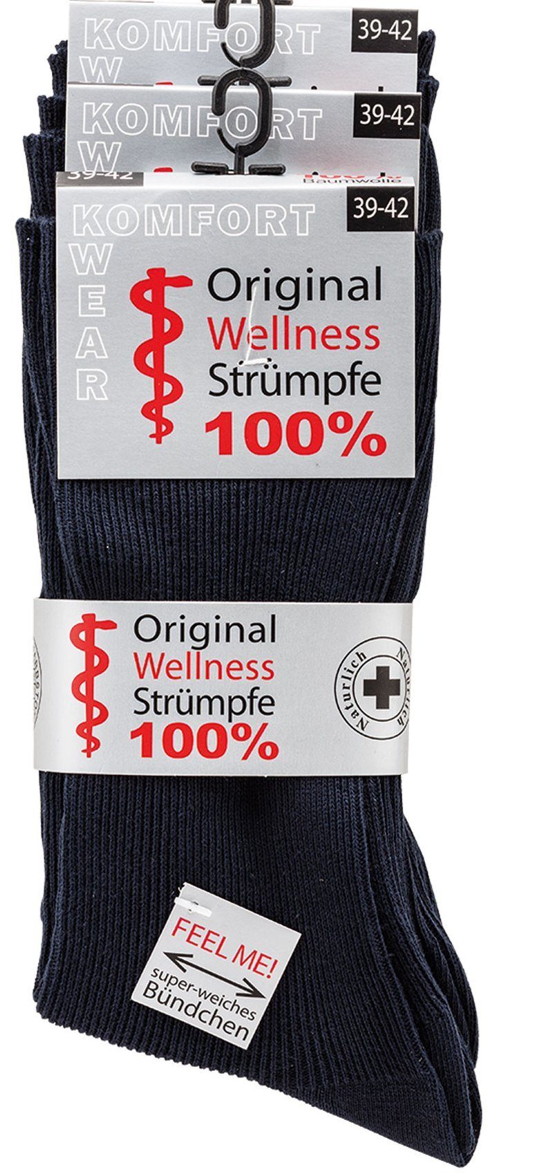 cwonlineshop Diabetikersocken 6 Paar Damen & Herren Socken (6-Paar) ohne Gummi & ohne Naht 100% Baumwolle