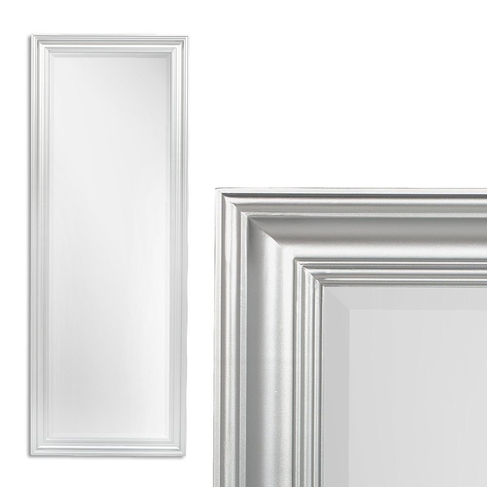[Kostenloser Versand für alle Artikel] LebensWohnArt Wandspiegel Spiegel ca. Silber GARVIN 140x50cm Glanz