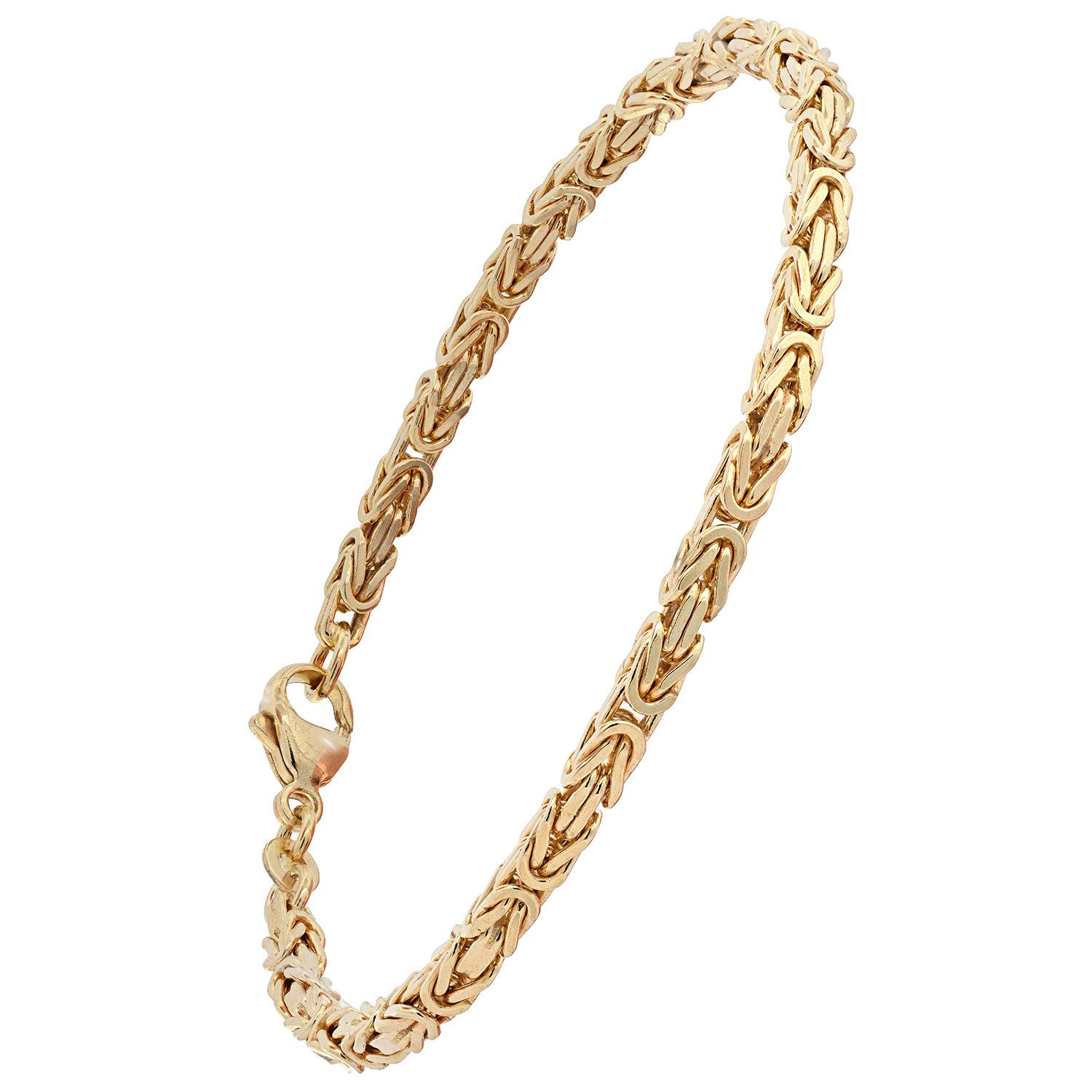 HOPLO Goldarmband Goldarmband Königskette Breite 3,2 mm 21 cm massiv 333-8 Karat Gold, Made in Germany