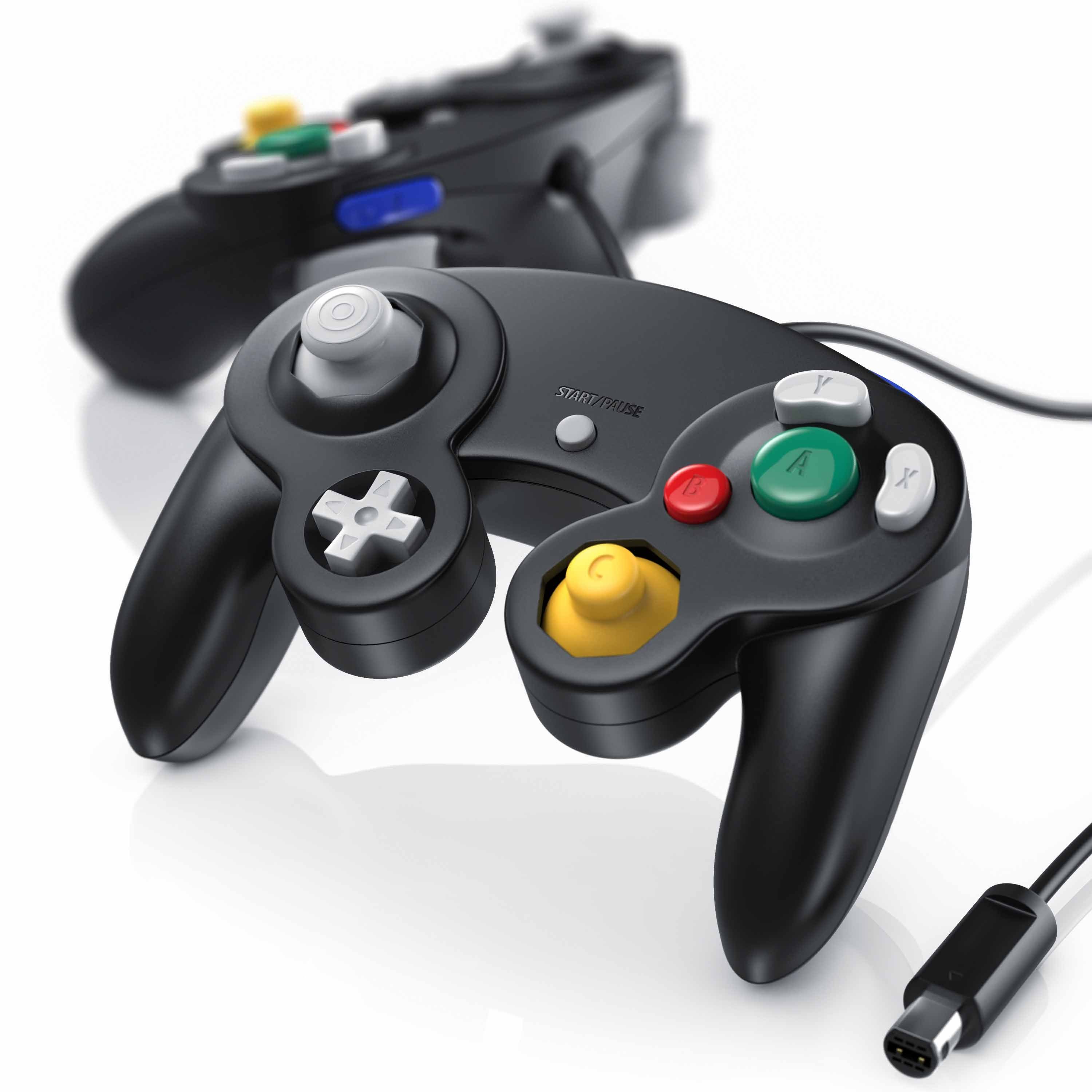 CSL Gamepad für Nintendo GameCube / Wii Vibrationseffekte / ergonomisch Nintendo-Controller (Spar-Set, 2 St., ideales Ersatz-Gamepad für Retro-Gaming, Plug and Play)