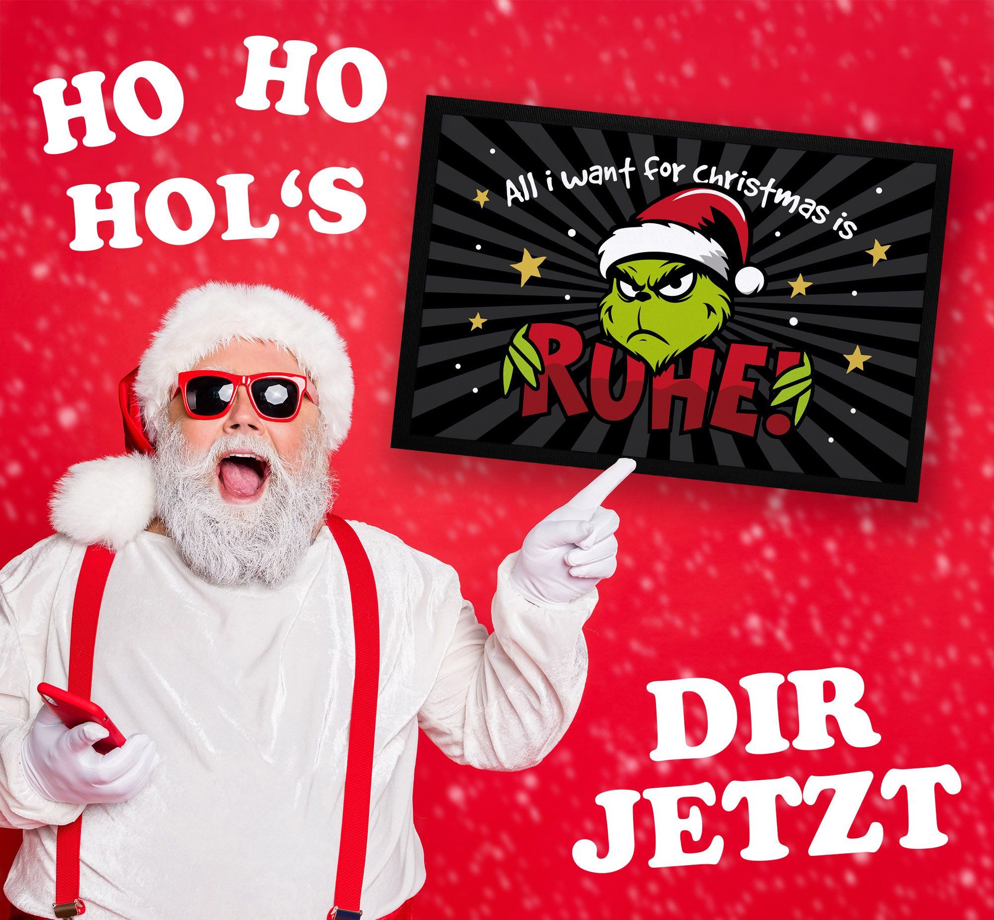 MoonWorks Fußmatte Fußmatte Weihnachten Grinch Ruhe Anti Weihnachtsdeko Wei günstig online kaufen