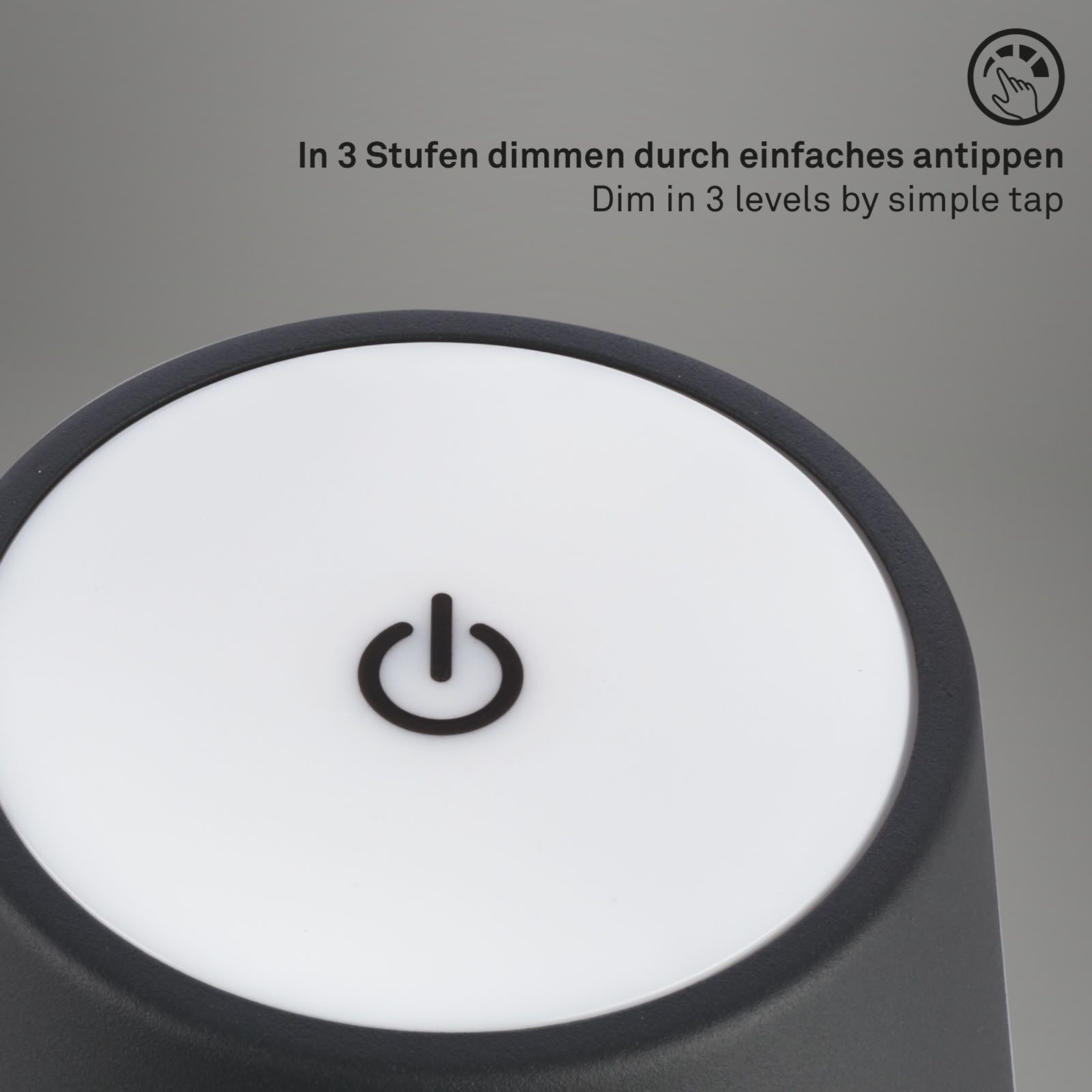 Briloner Leuchten Tischleuchte kabellose LED Tischlampe dimmbar Indoor/Outdoor, LED fest integriert, mit Akku, höhenverstellbar, USB-C, warmweiß, IP44, 38 cm