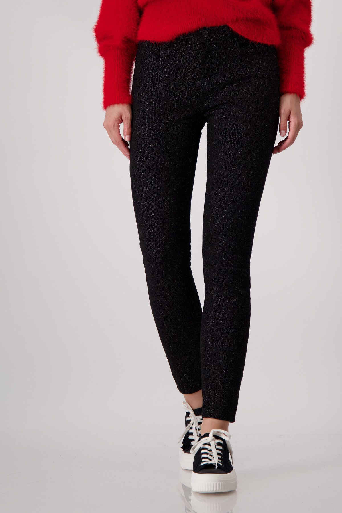 Monari Röhrenhose mit Glitzerdruck günstig online kaufen