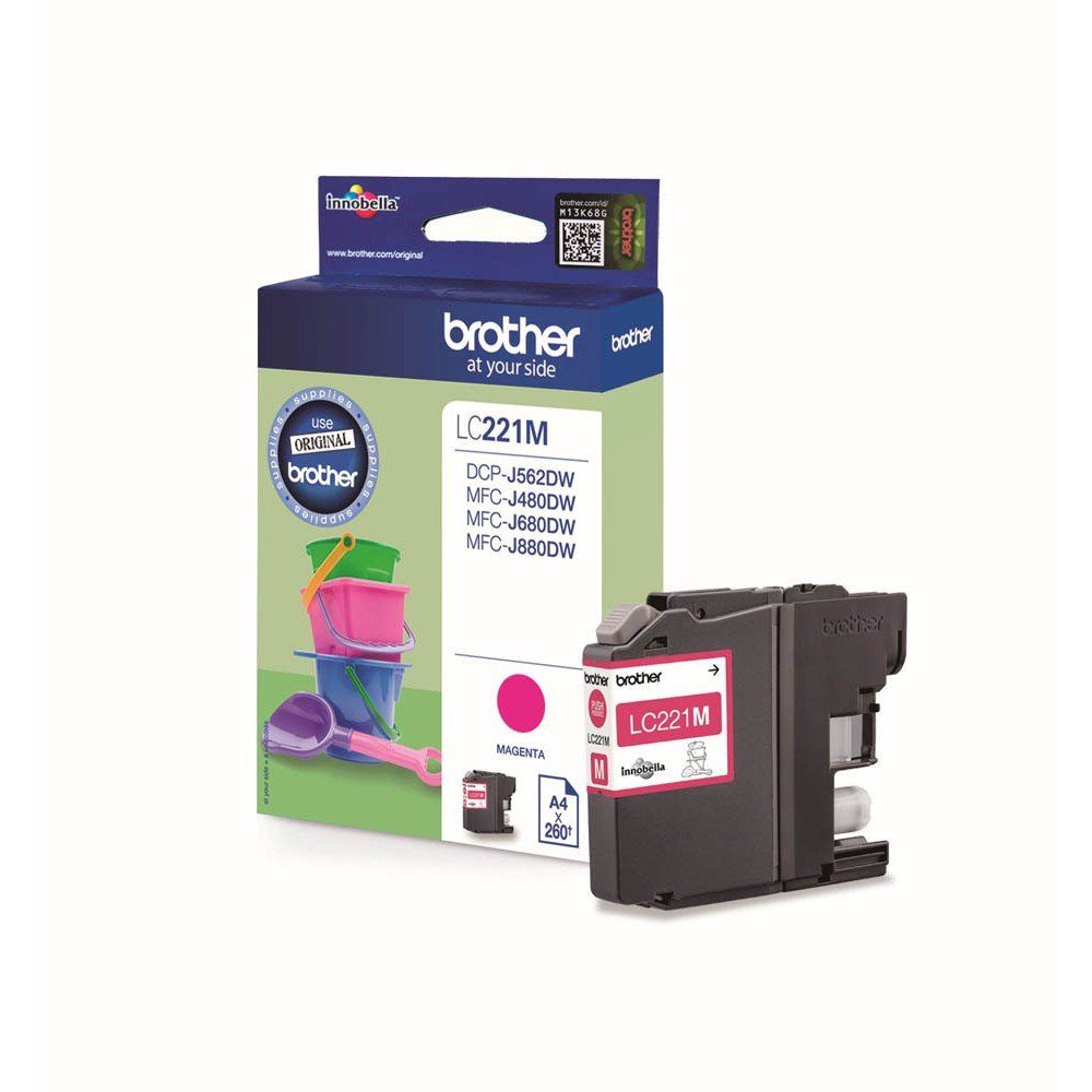 Brother 1 Tintenpatrone LC-221 ca. 260 Seiten - magenta Tintenpatrone (1 Farbe, 1-tlg)