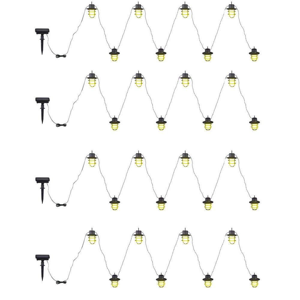 NOWA LED Solarleuchte, LED-Leuchtmittel fest verbaut, Warmweiß, Solar Lichterkette Garten Balkon Veranda Beleuchtung 24x LED Laterne