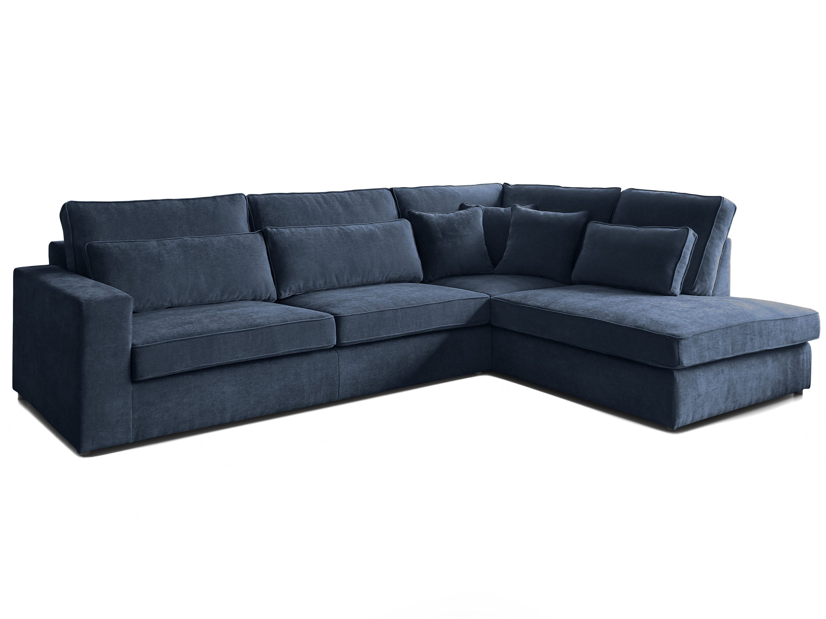Beautysofa Ecksofa mit dekorativen Kissen PARMA, im modernes Design, klassische Polsterecke inklusive Wellenfedern, Ottomane links oder rechts wählbar