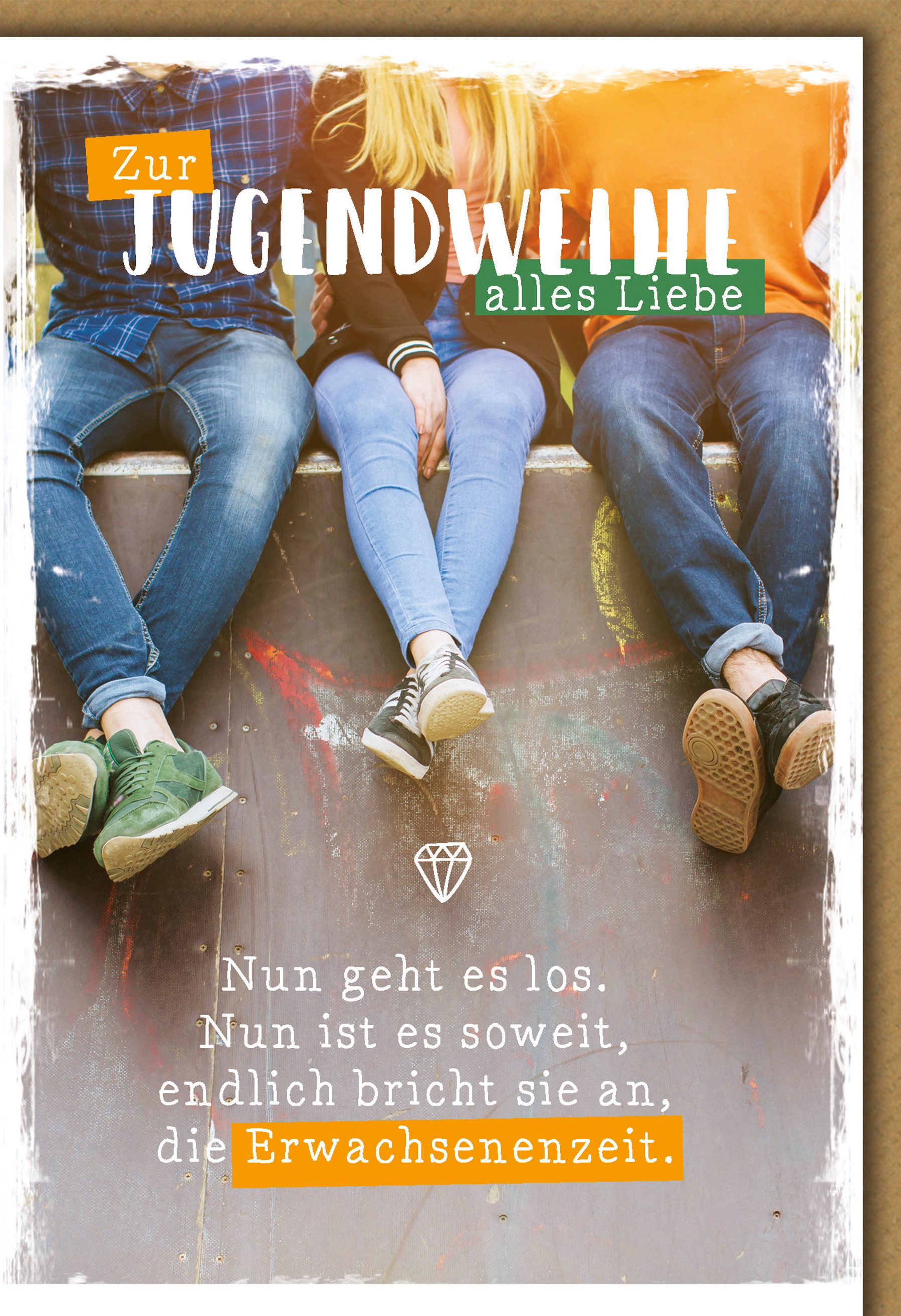 Grußkarten Jugendweihe - Karte mit Umschlag - junge Menschen