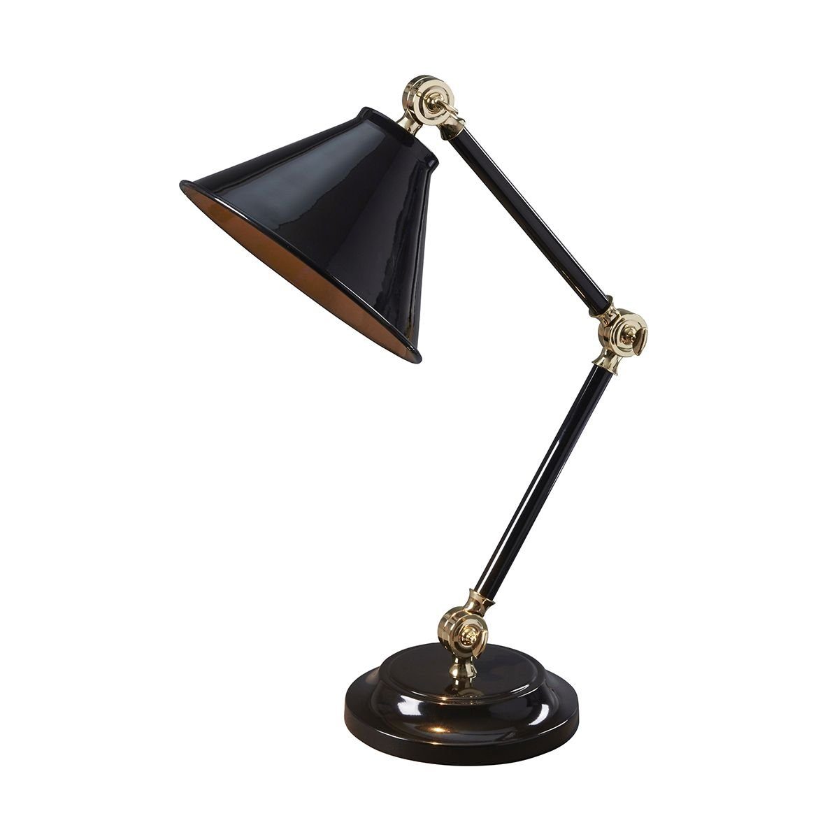 Licht-Erlebnisse Schreibtischlampe IAOLIA, ohne Leuchtmittel, Tischleuchte Metall Schwarz E27 52,3 cm Industrie Design