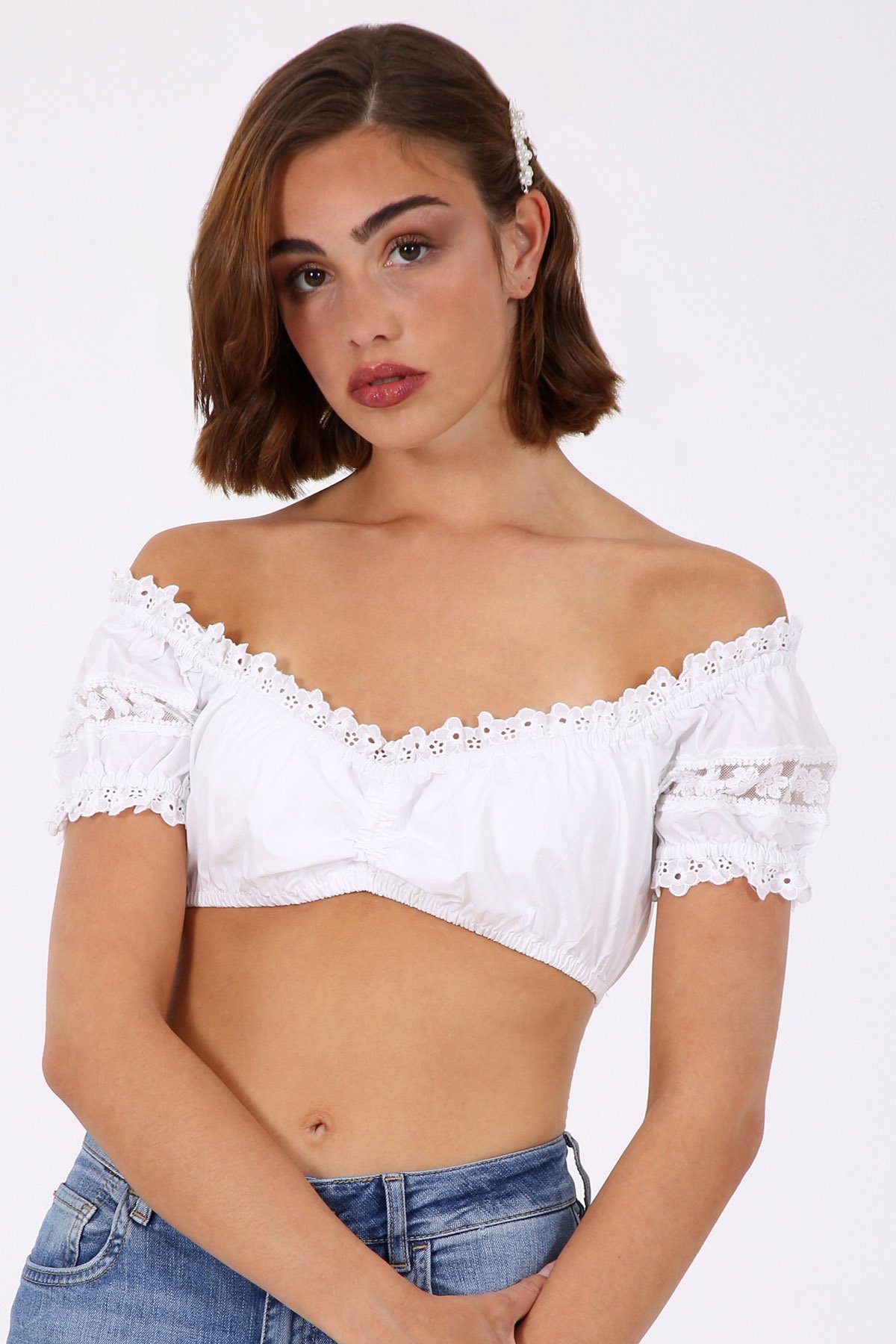 Dirndlbluse Dirndlbluse Schneeblume