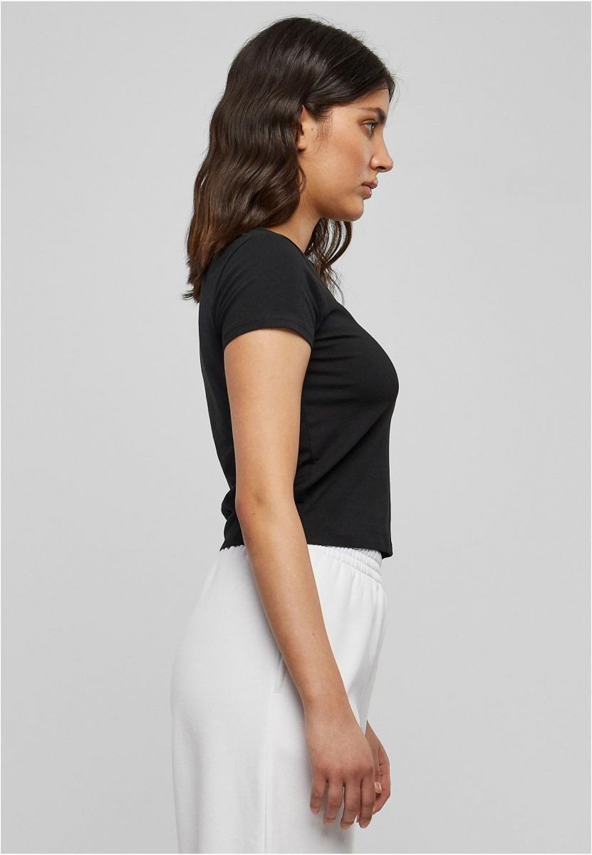 URBAN CLASSICS Rundhalsshirt Ladies Stretch Jersey Cropped Tee Damen T-Shirt – Bild 4 von 5
