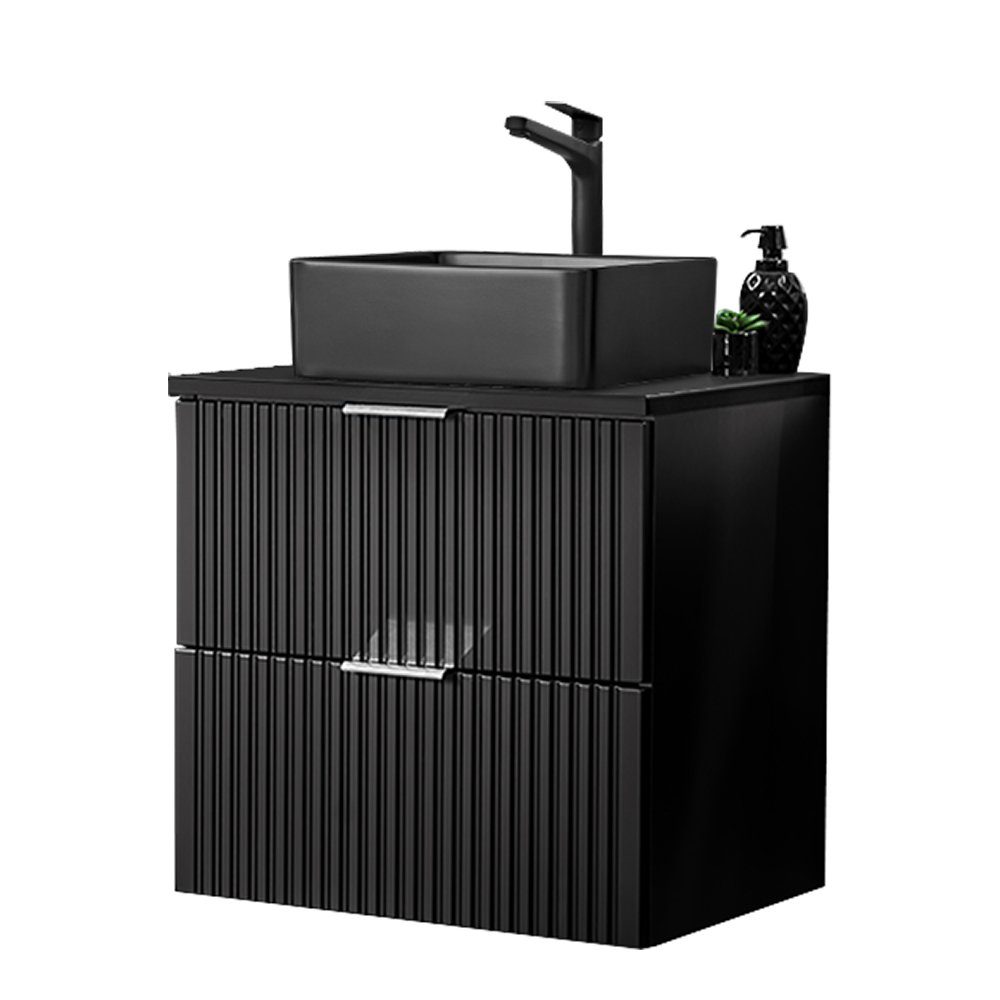 Lomadox Waschtisch ADELAIDE-56-BLACK, schwarzem Aufsatzbecken matt günstig online kaufen