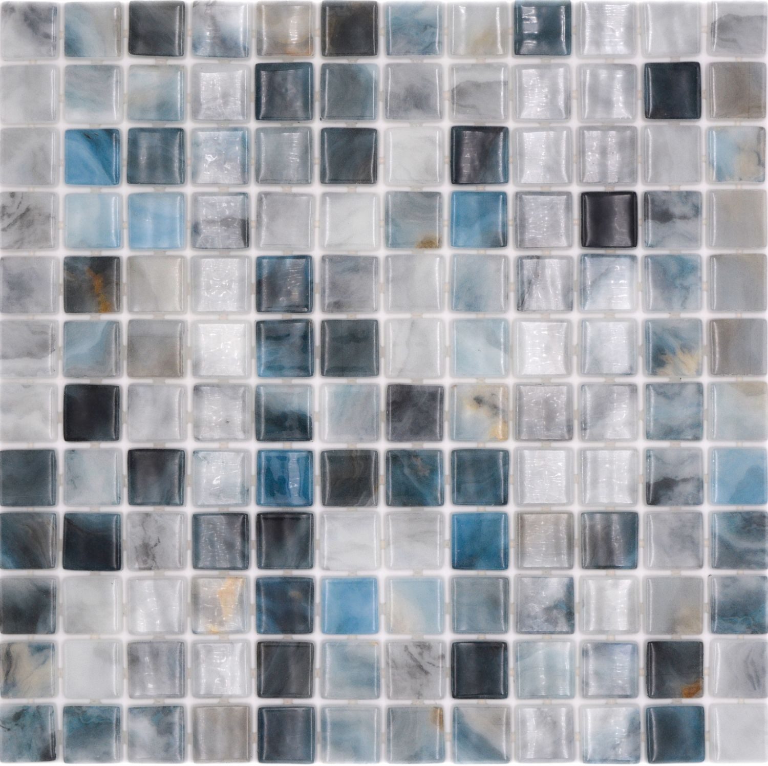 Mosani Mosaikfliesen Schwimmbad Poolmosaik Glasmosaik grau anthrazit changierend