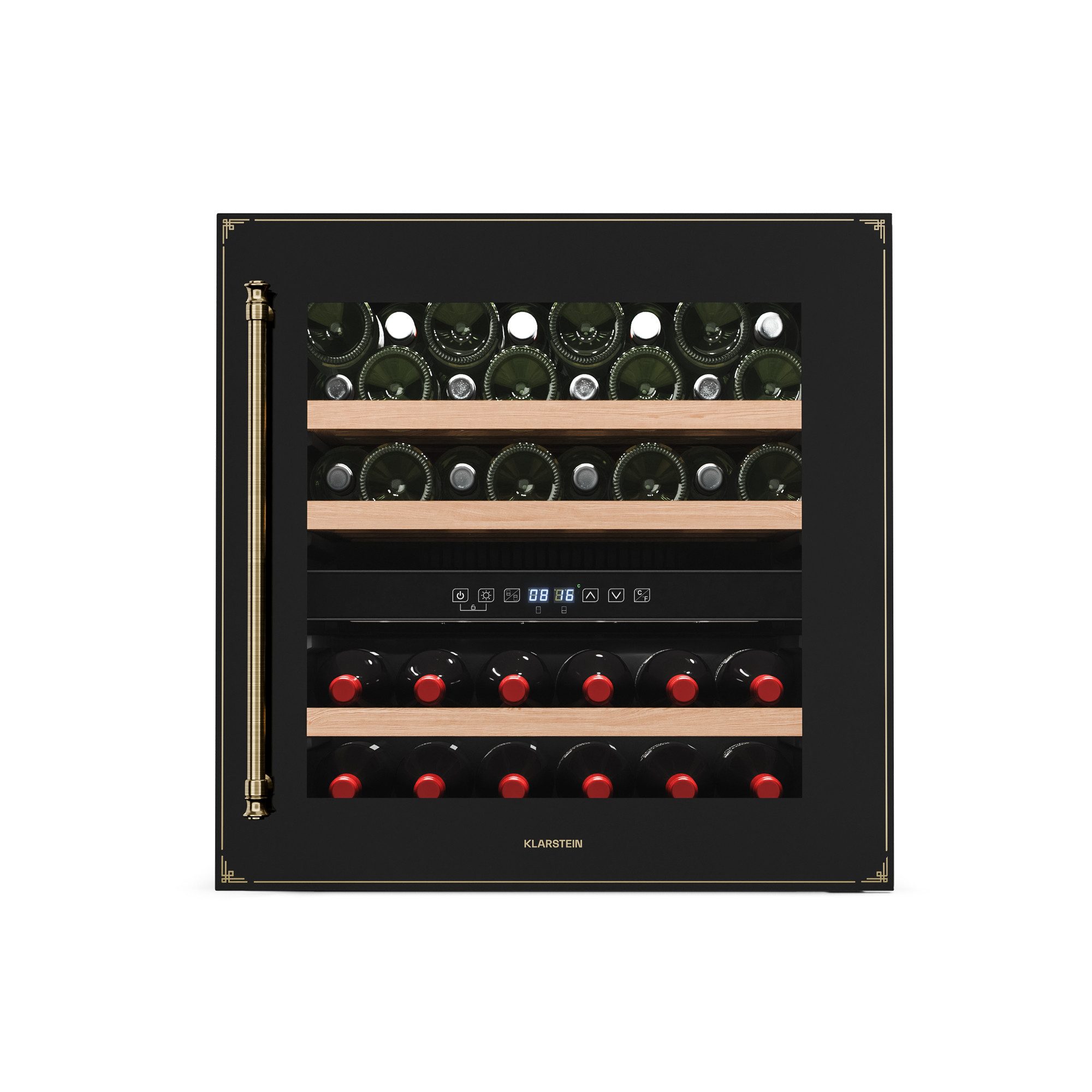 Klarstein Weinkühlschrank Vinsider Victoria 36 D, für 36 Standardflaschen á 0,75l,Wein Flaschenkühlschrank Weintemperierschrank Weinschrank Kühlschrank