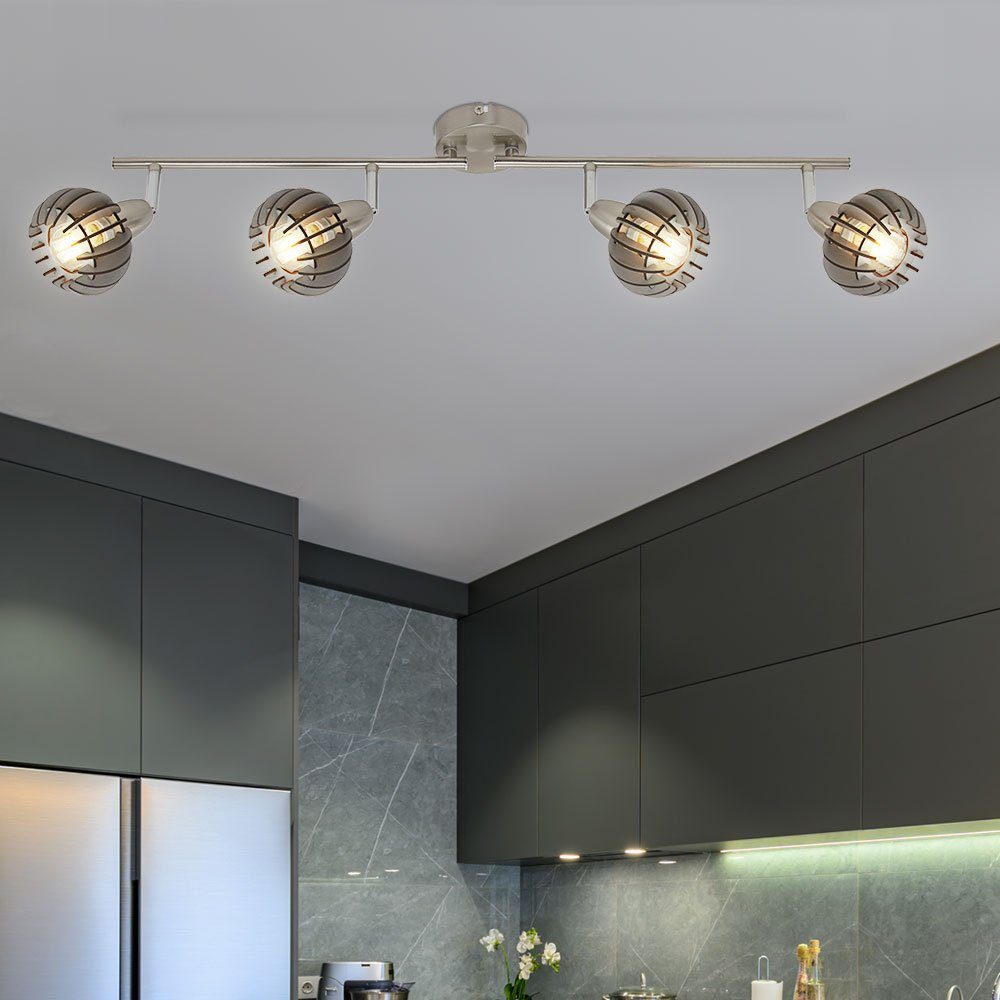 Wohnzimmerleuchte Holz Leuchtmittel nicht Deckenleuchte, Lamellen Leuchten LED inklusive, Deckenleuchte Briloner schwenkbar
