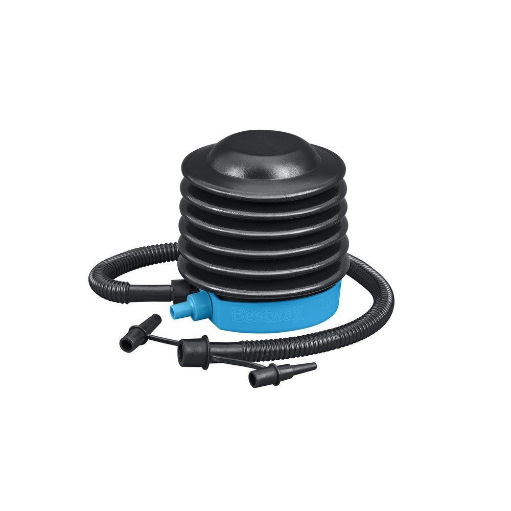 BESTWAY Fußpumpe Balgpumpe Trittpumpe Luftpumpe (Spar-Set, 1-tlg., 13 cm hoch, kompakt), 3 Adapter, flexibler Schlauch, Balgpumpe, 7 PSI