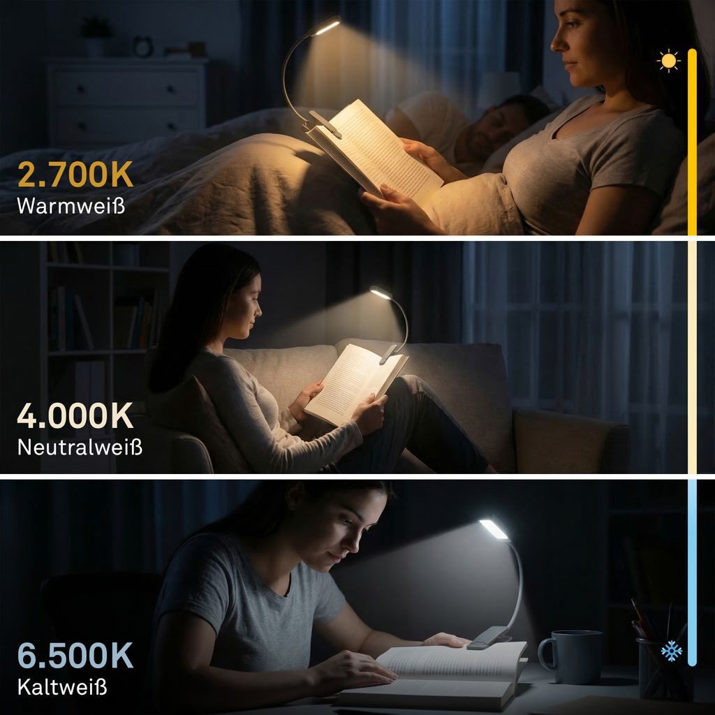 Briloner Leuchten Tischleuchte Klemmlampe kabellos Akku USB-C dimmbar CCT, LED fest integriert, 2700K - Extra-Warmweiß, 4000K - Neutralweiß, 6500K - Kaltweiß, 4x3x29 cm, Büro, Schlafzimmer, Wohnzimmer, Kinderzimmer
