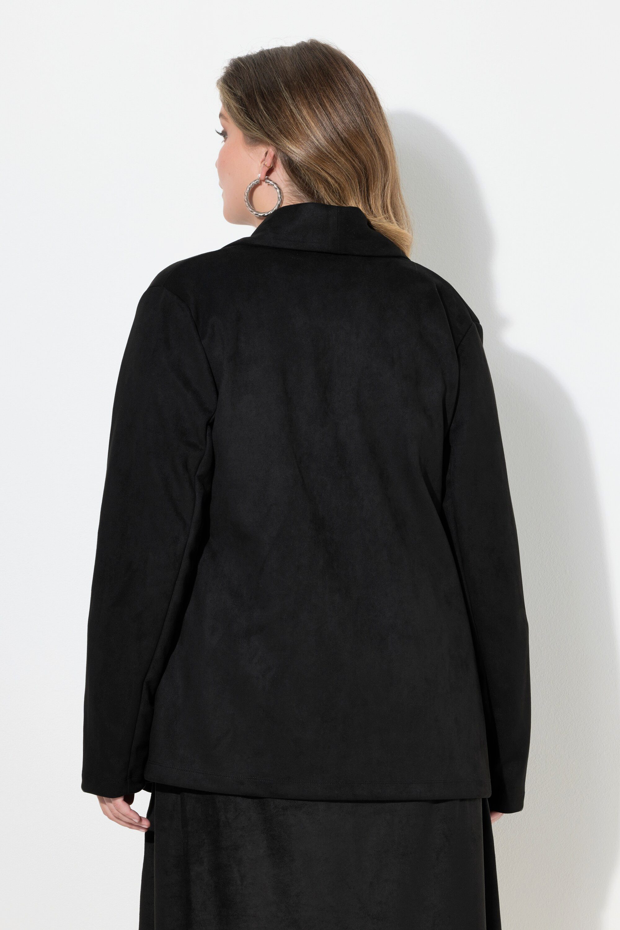 MIAMODA Sommerjacke Velours-Jacke Straight Fit Spatenkragen